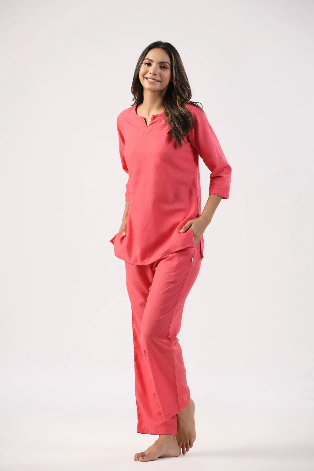 Cranberry Chic Cotton Loungewear Set