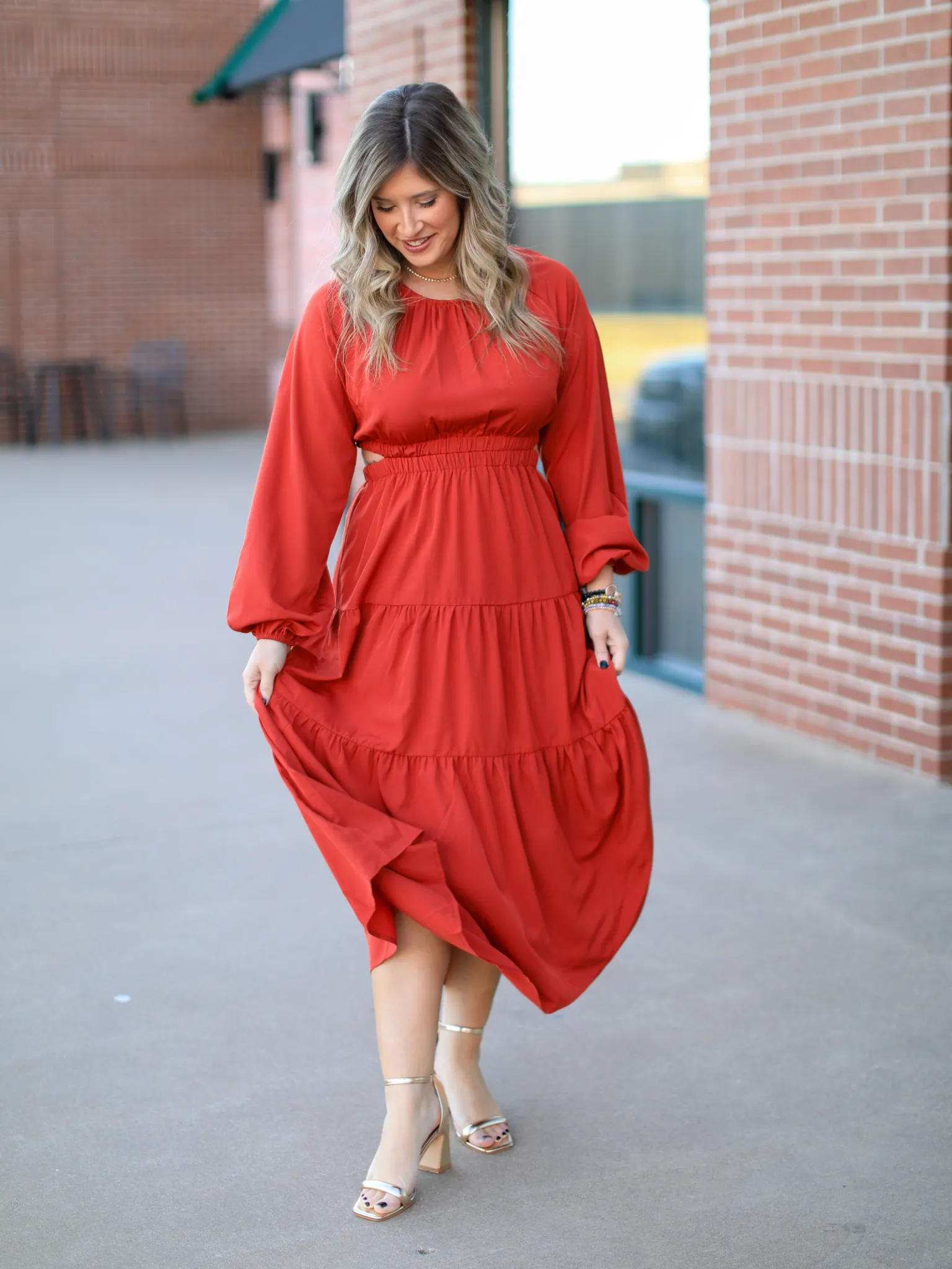 Cut Out Layered Maxi Dress