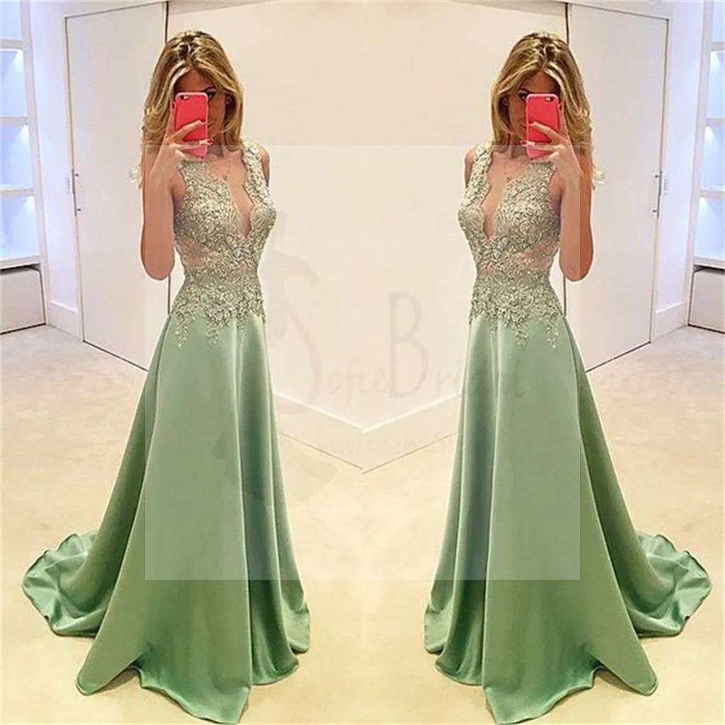 Deep V-Neck Prom Dresses, Stunning Prom Dresses, A-line Prom Dresses, Sexy Prom Dresses, Fashion Prom Dresses, Cocktail Prom Dresses, Evening Dresses, Long Prom Dress, Prom Dresses Online