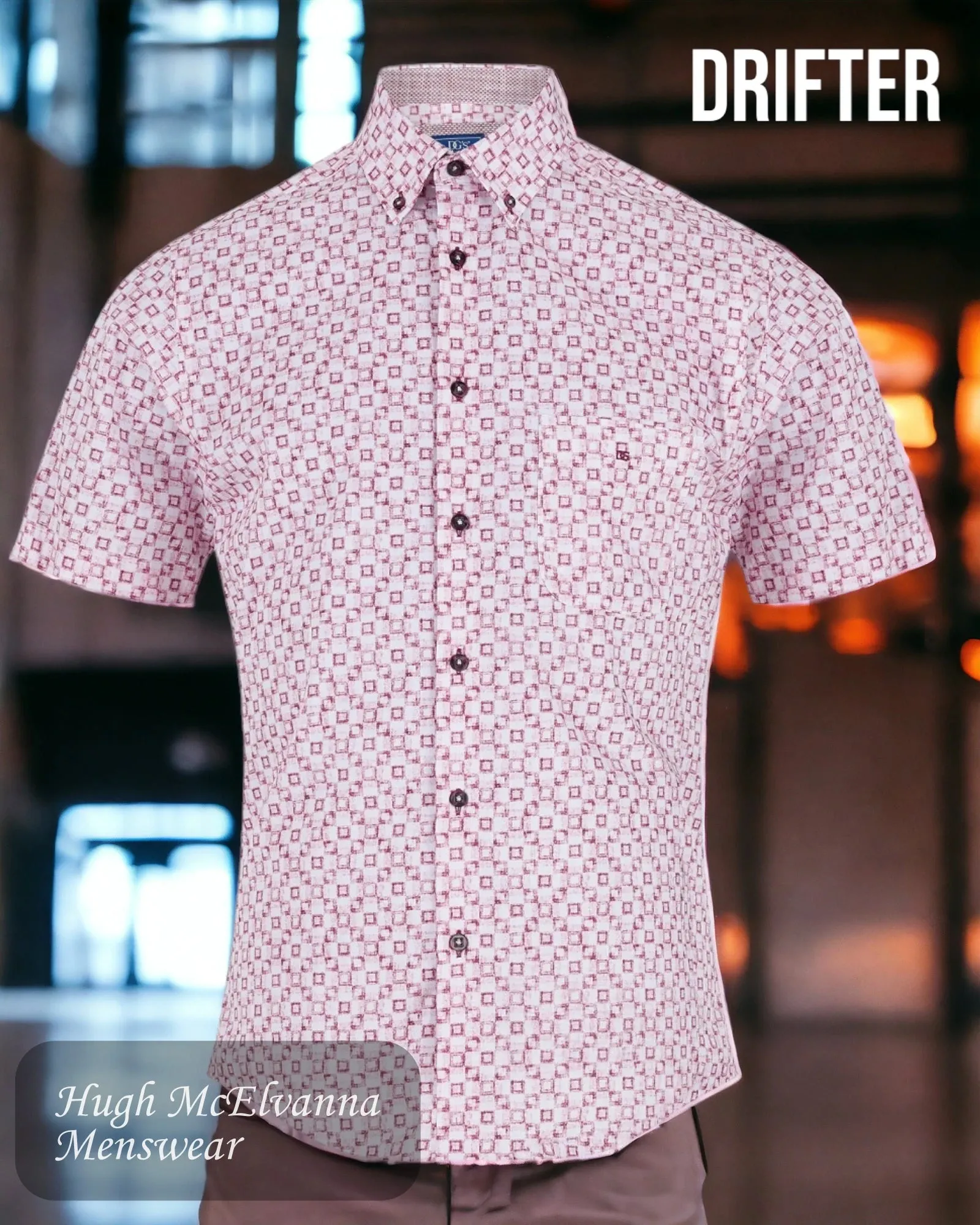 Drifter Mens Summer Shirt Red Design Style: 14565SS/16