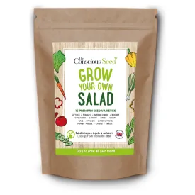 Eco-Friendly Salad Seed Kit - Non GMO Plastic-Free - 15 Premium Seed Varieties