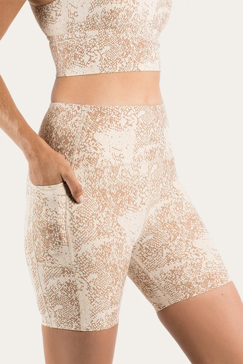 Ellis Womens High Rise Short - Snake Skin Almond