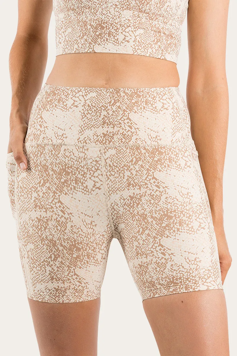 Ellis Womens High Rise Short - Snake Skin Almond