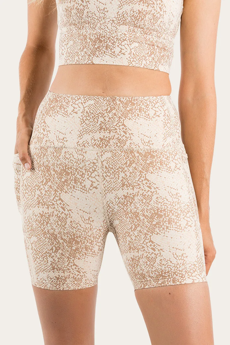 Ellis Womens High Rise Short - Snake Skin Almond