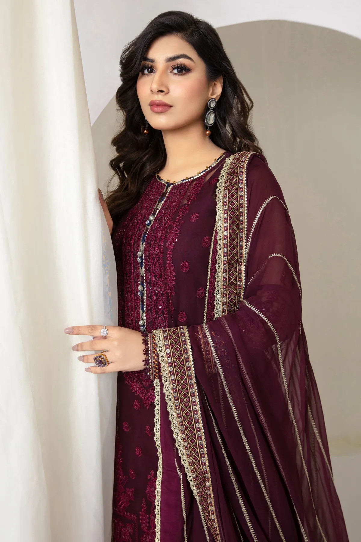 EMBROIDERED CHIFFON UC-3051