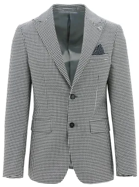 Emmett Peak Black Microchecked Sports Jacket