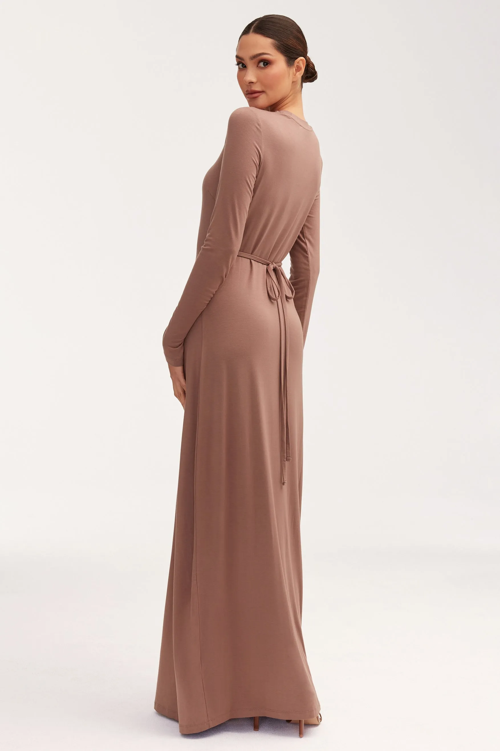 Essential Bamboo Jersey Maxi Dress - Deep Taupe