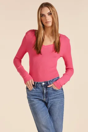 FITTED V-NECK THERMAL TEE WITH LONG CUFFS