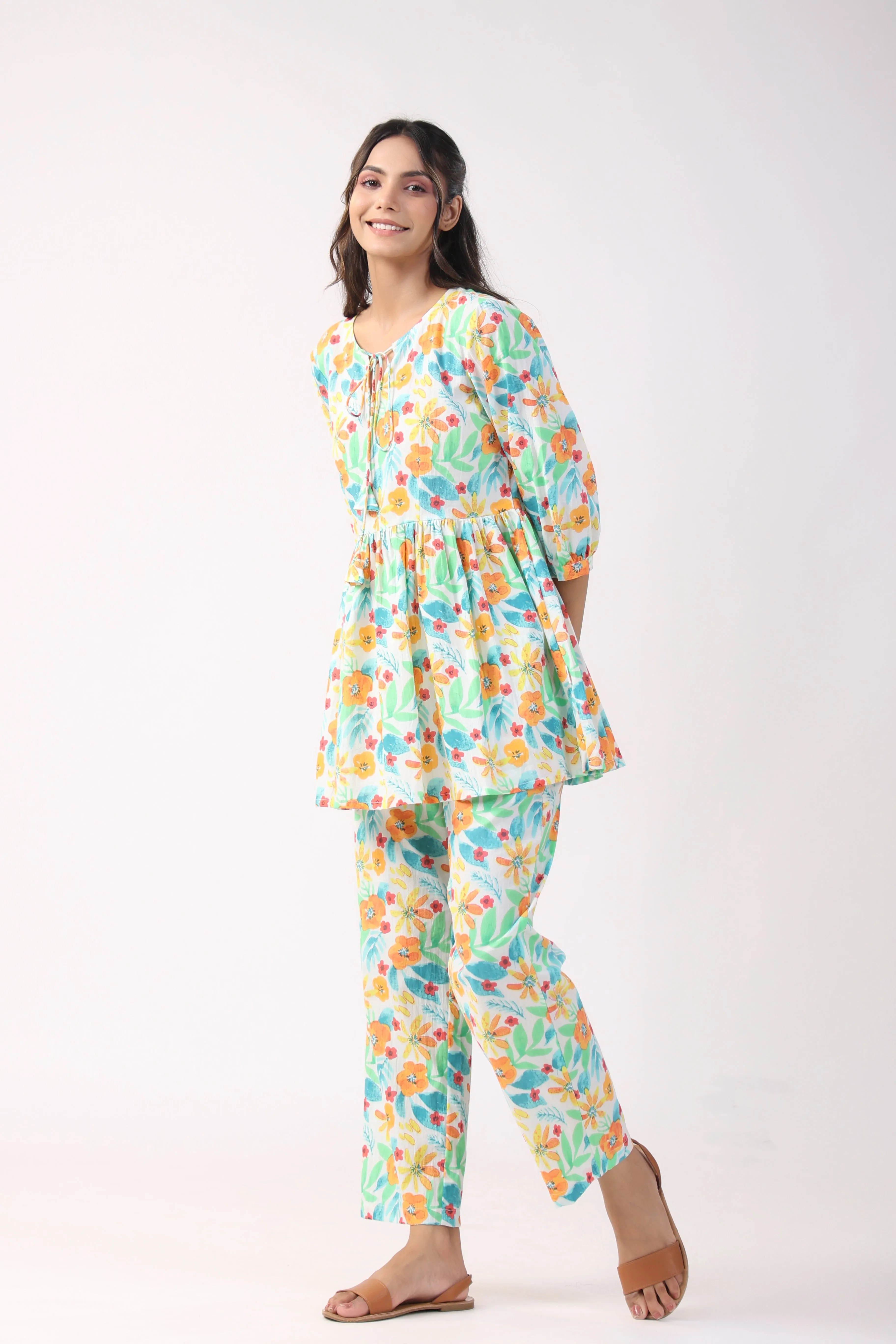 Floral Fiesta Cotton Loungewear Set