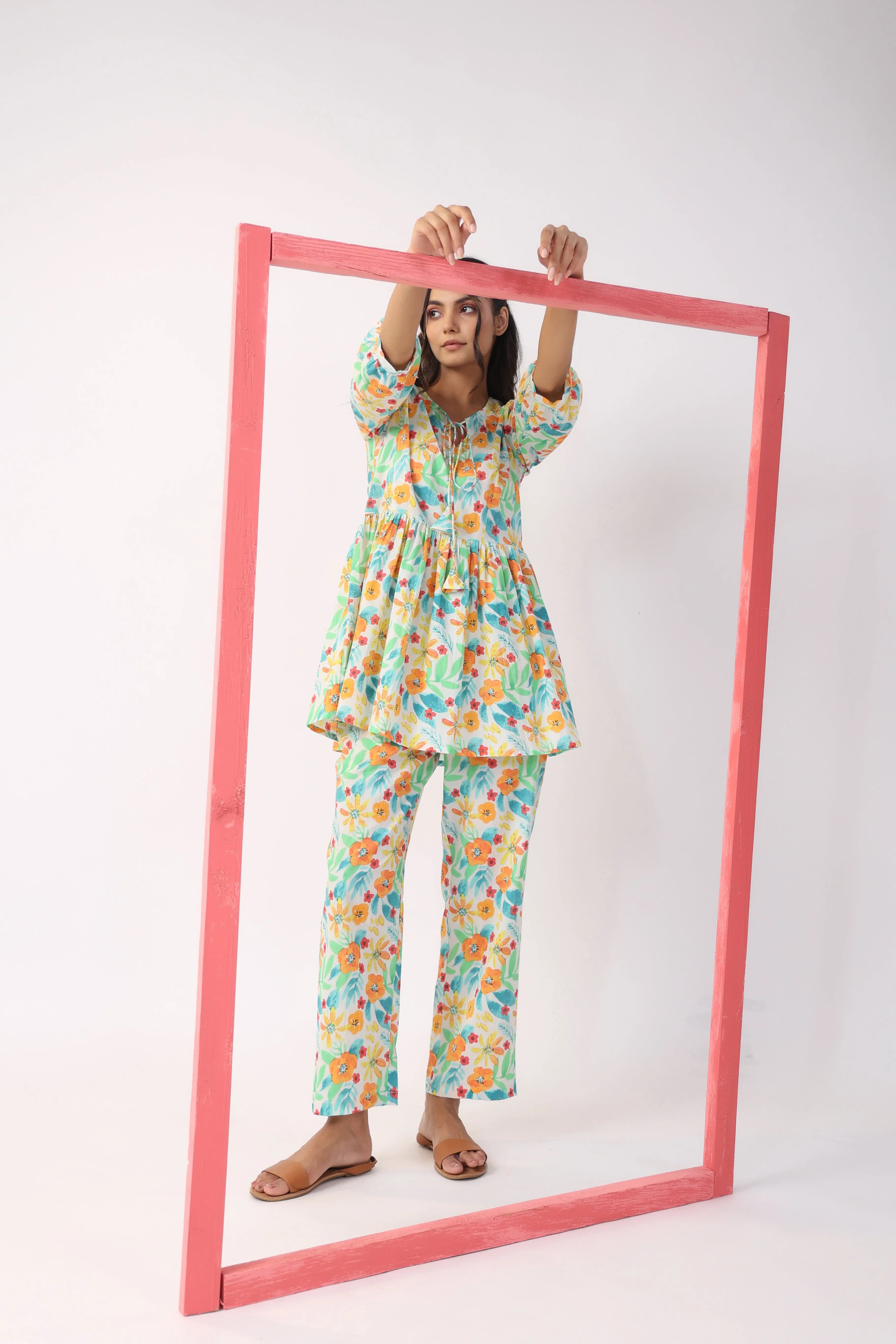 Floral Fiesta Cotton Loungewear Set