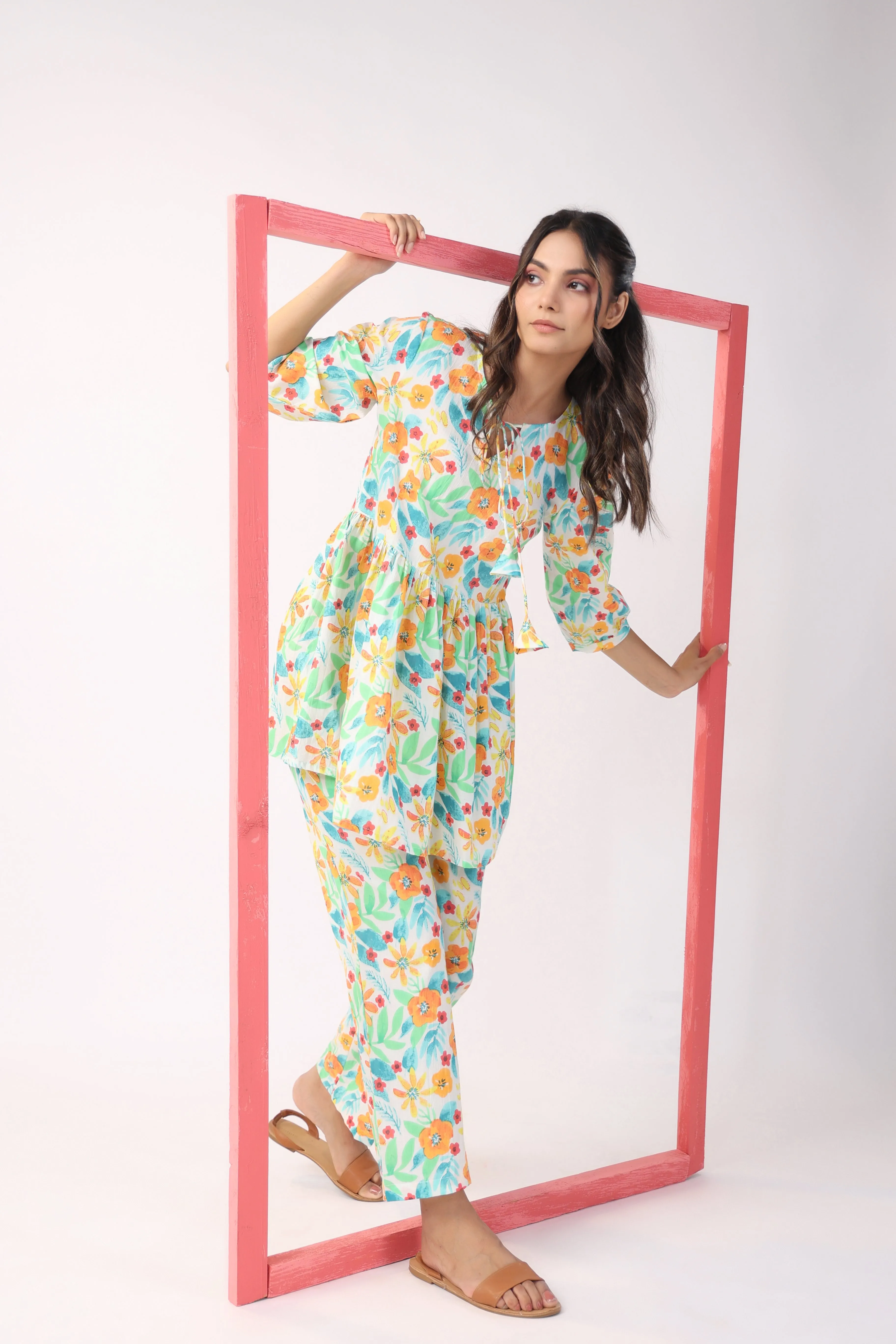 Floral Fiesta Cotton Loungewear Set