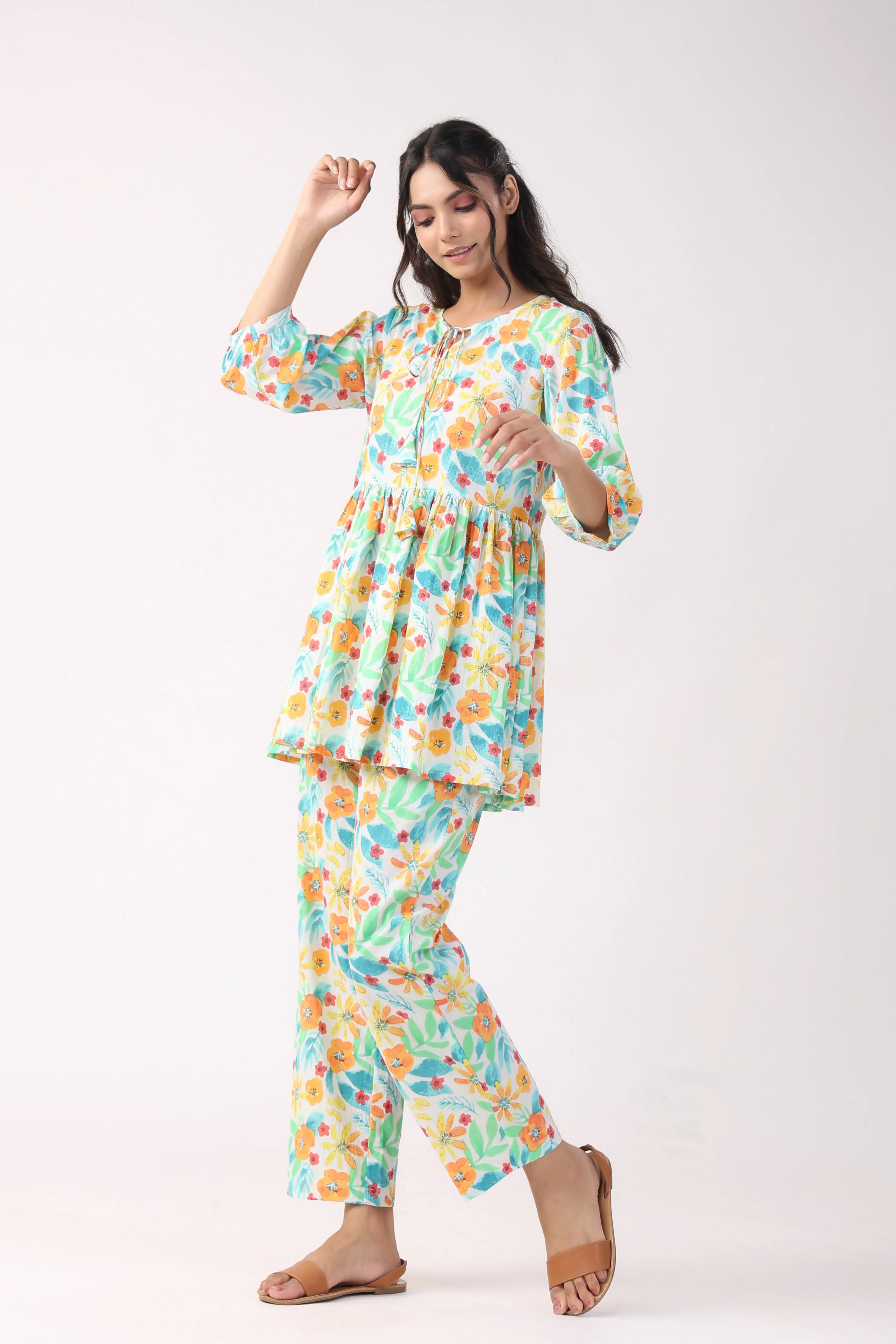 Floral Fiesta Cotton Loungewear Set