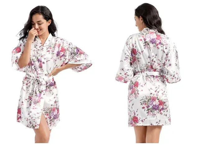 FLORAL SATIN DRESSING GOWNS