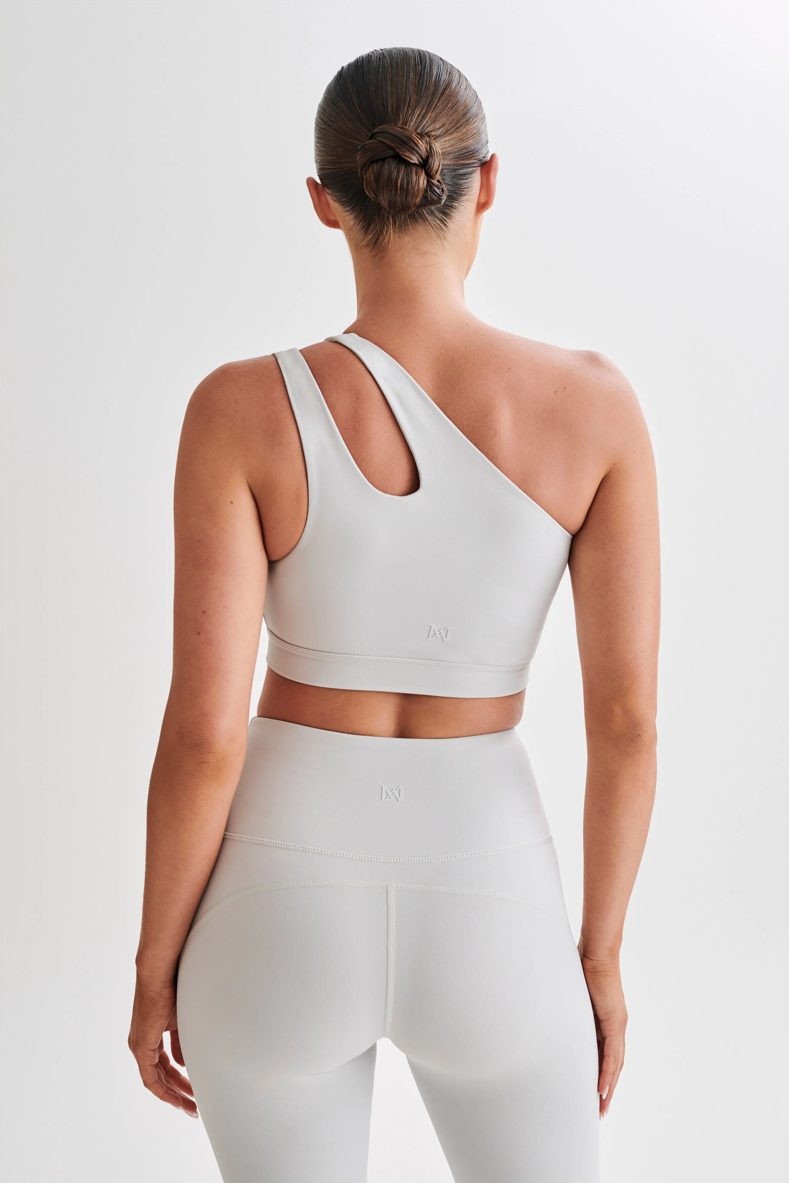 Floyd One Shoulder Crop Top - Ice Grey