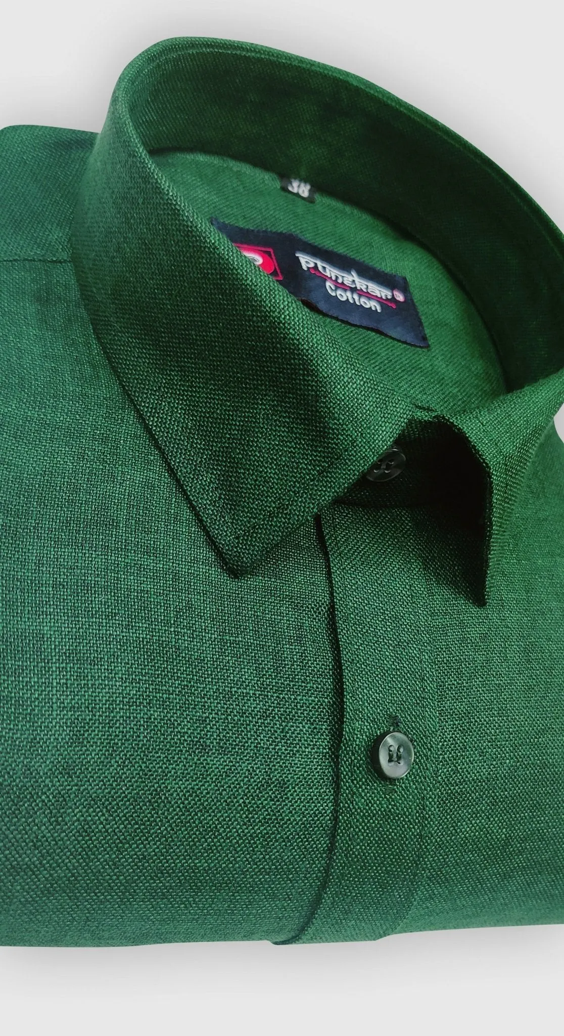 Forest Green Color Blended Linen Shirt For Men's