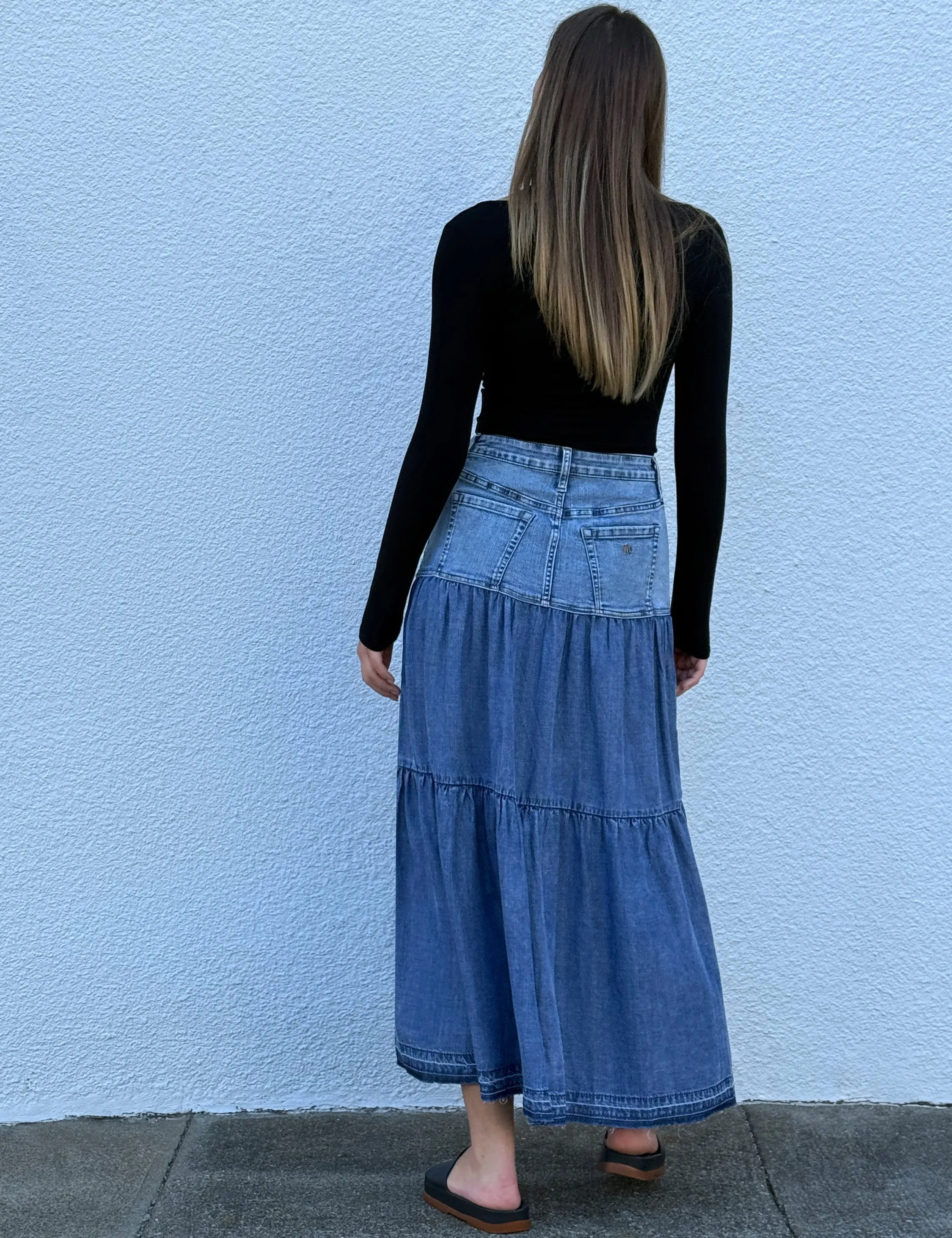 Fun Denim Maxi Skirt