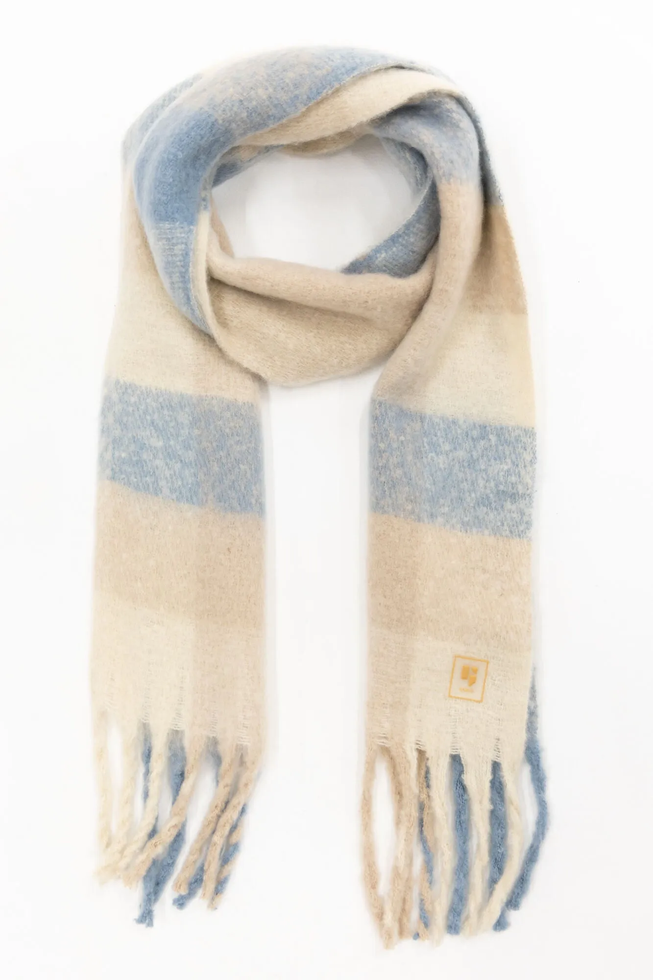 Garcia Blue and Beige Chunky Scarf U40135