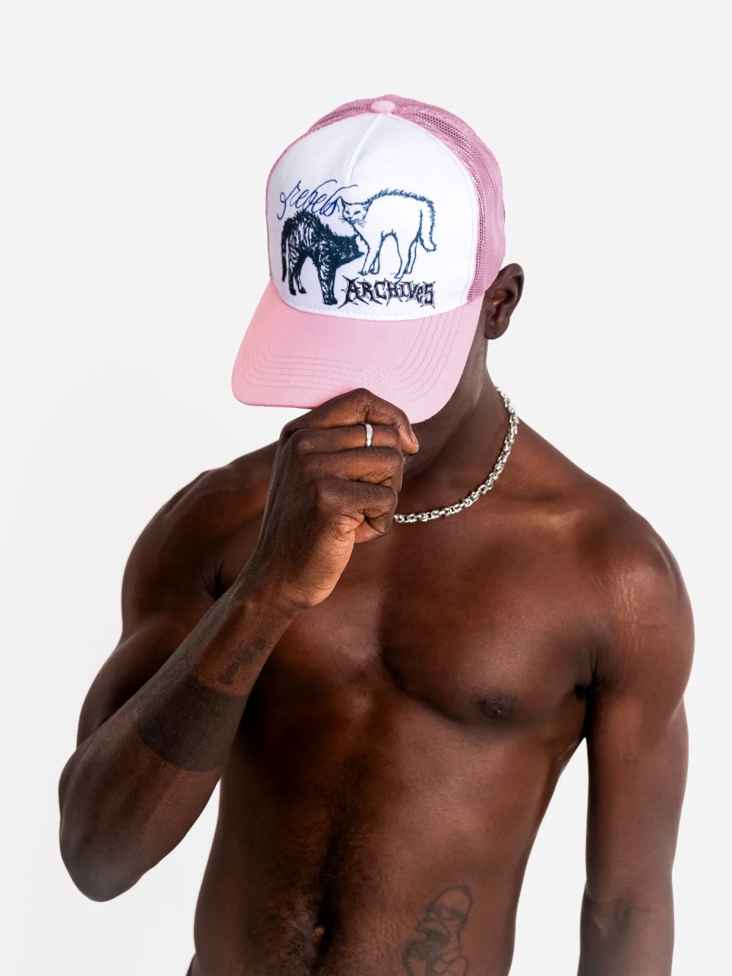 Mens RIVALS TRUCKER Cap – Stylish Pink Trucker Hat for Casual Wear