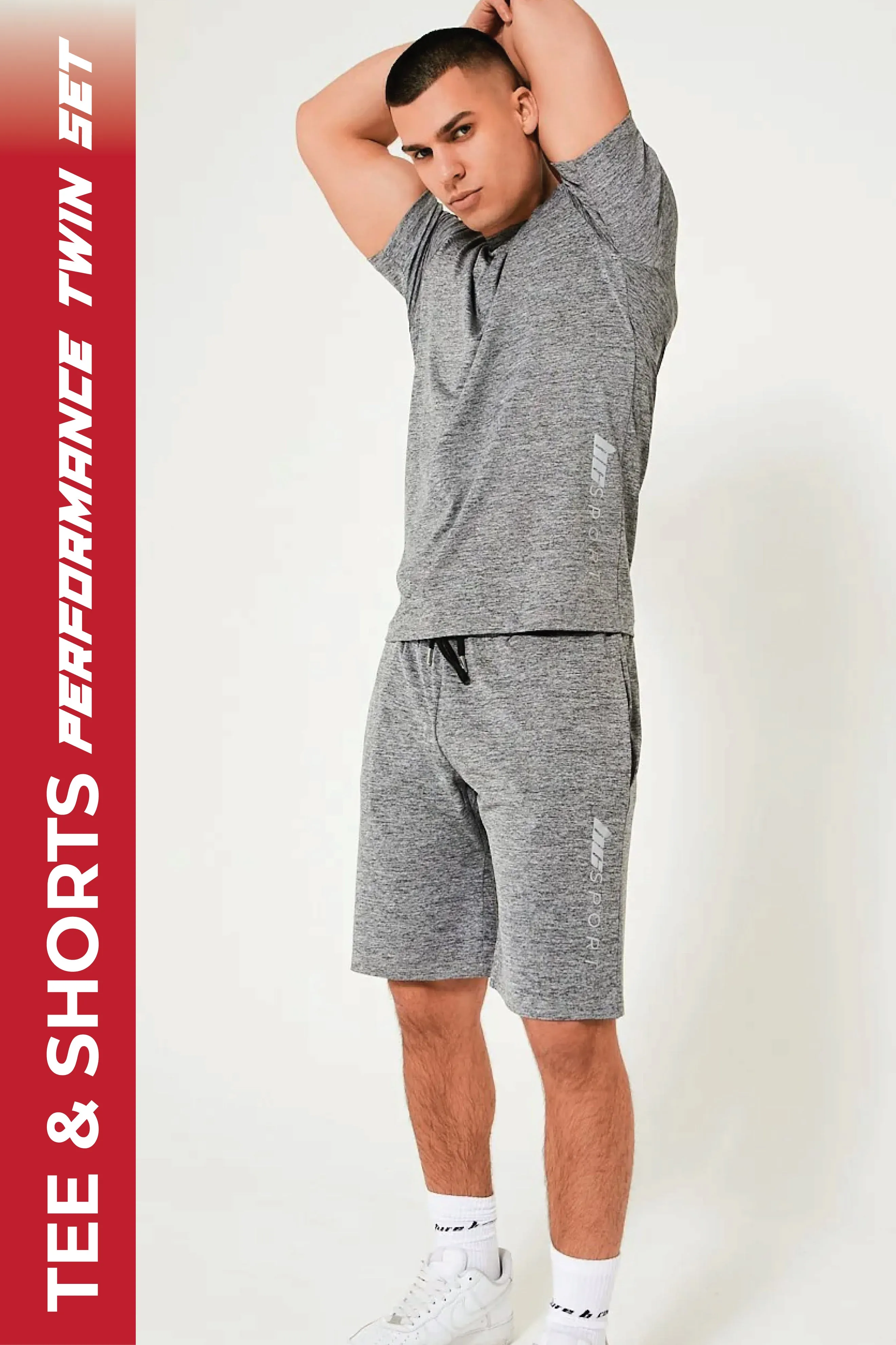 Hopton Activewear T-Shirt & Short Set - Grey