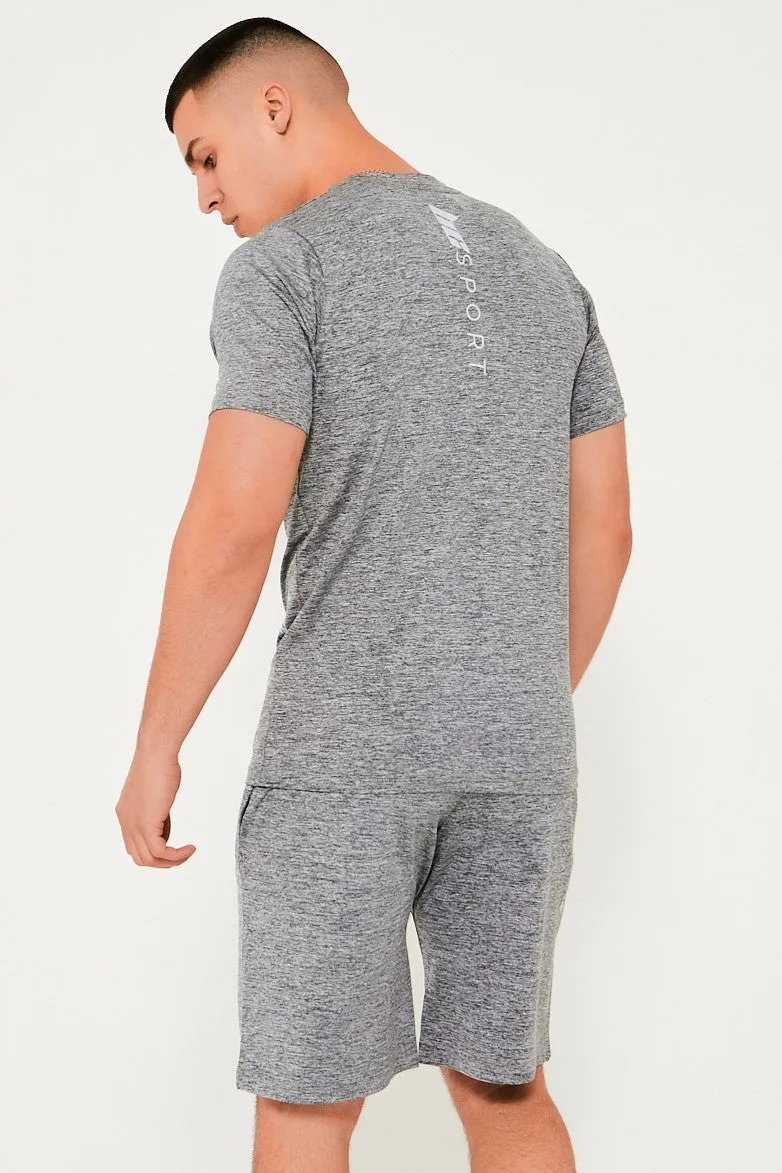 Hopton Activewear T-Shirt & Short Set - Grey