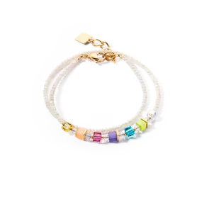 Joyful Colours Wrap bracelet gold rainbow