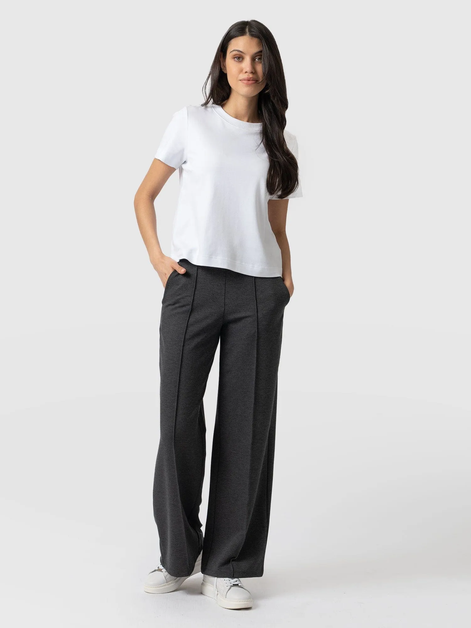 Keller Wide Leg Pant - Charcoal