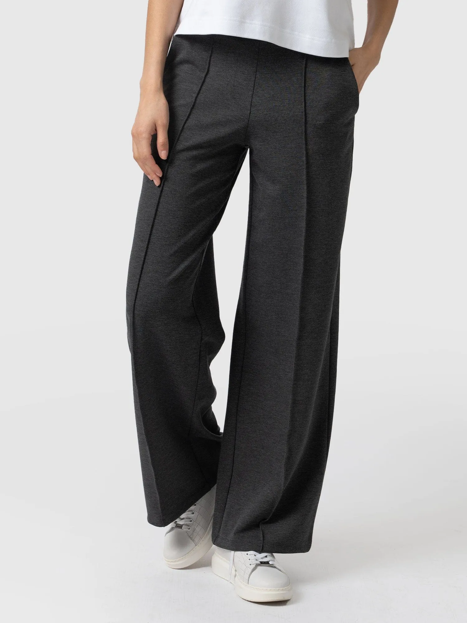 Keller Wide Leg Pant - Charcoal