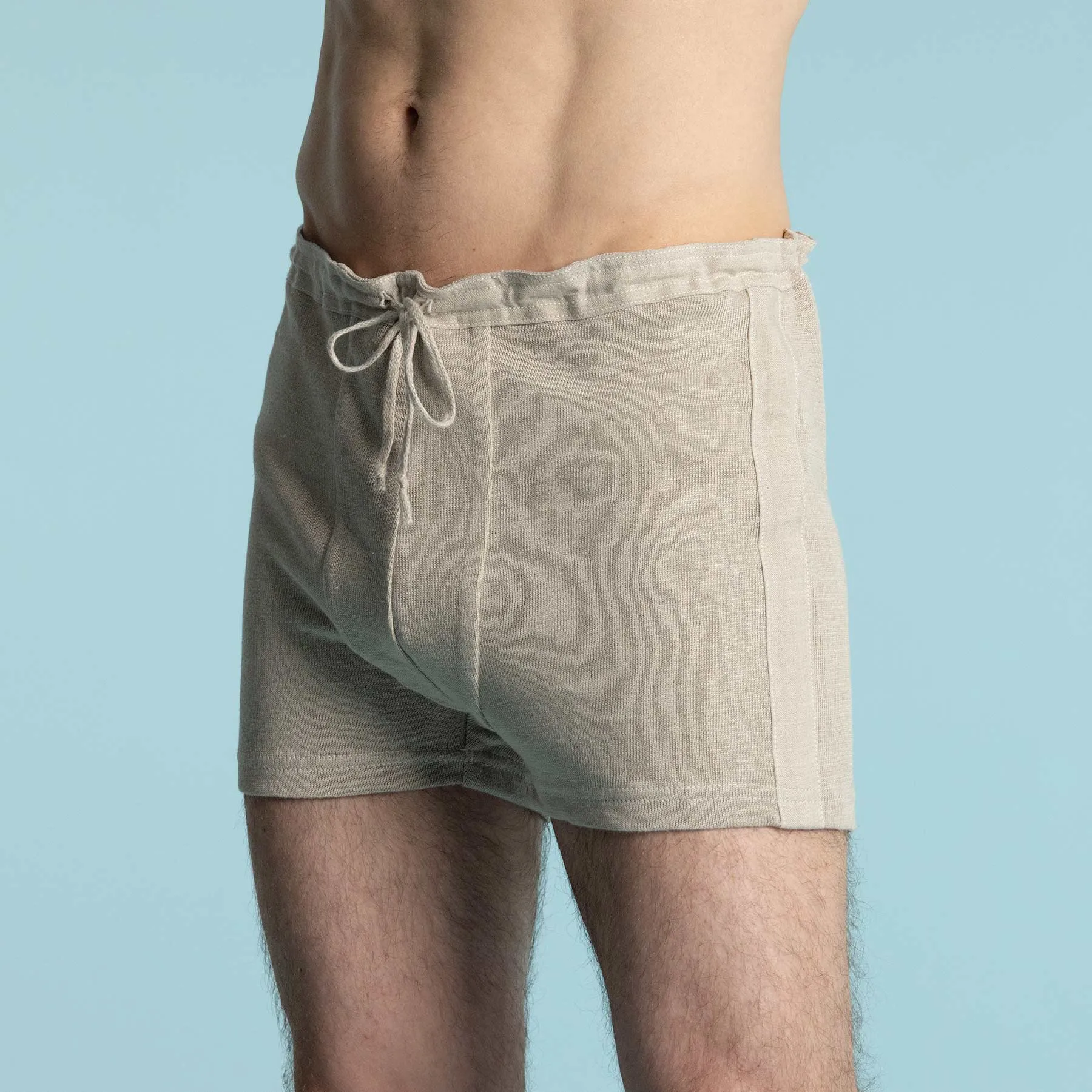 LISZT Elastic-free 100% Organic Linen Knit Boxers (Latex-Free; OC Thread; Polyester-free; Plastic-free; Dye-free) (100% Biodegradable)