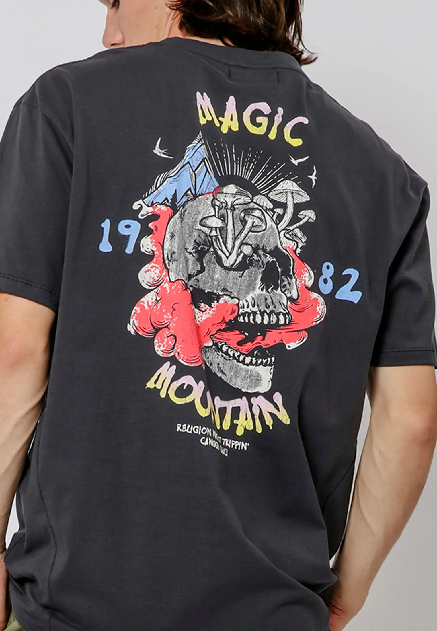 MAGIC MOUNTAIN T-SHIRT WASHED BLACK