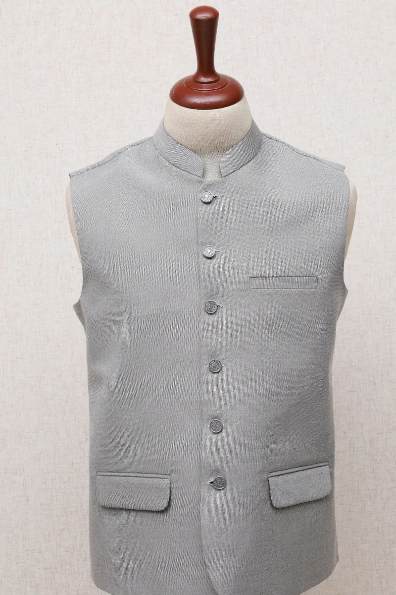 Men Premium Waistcoat Silver