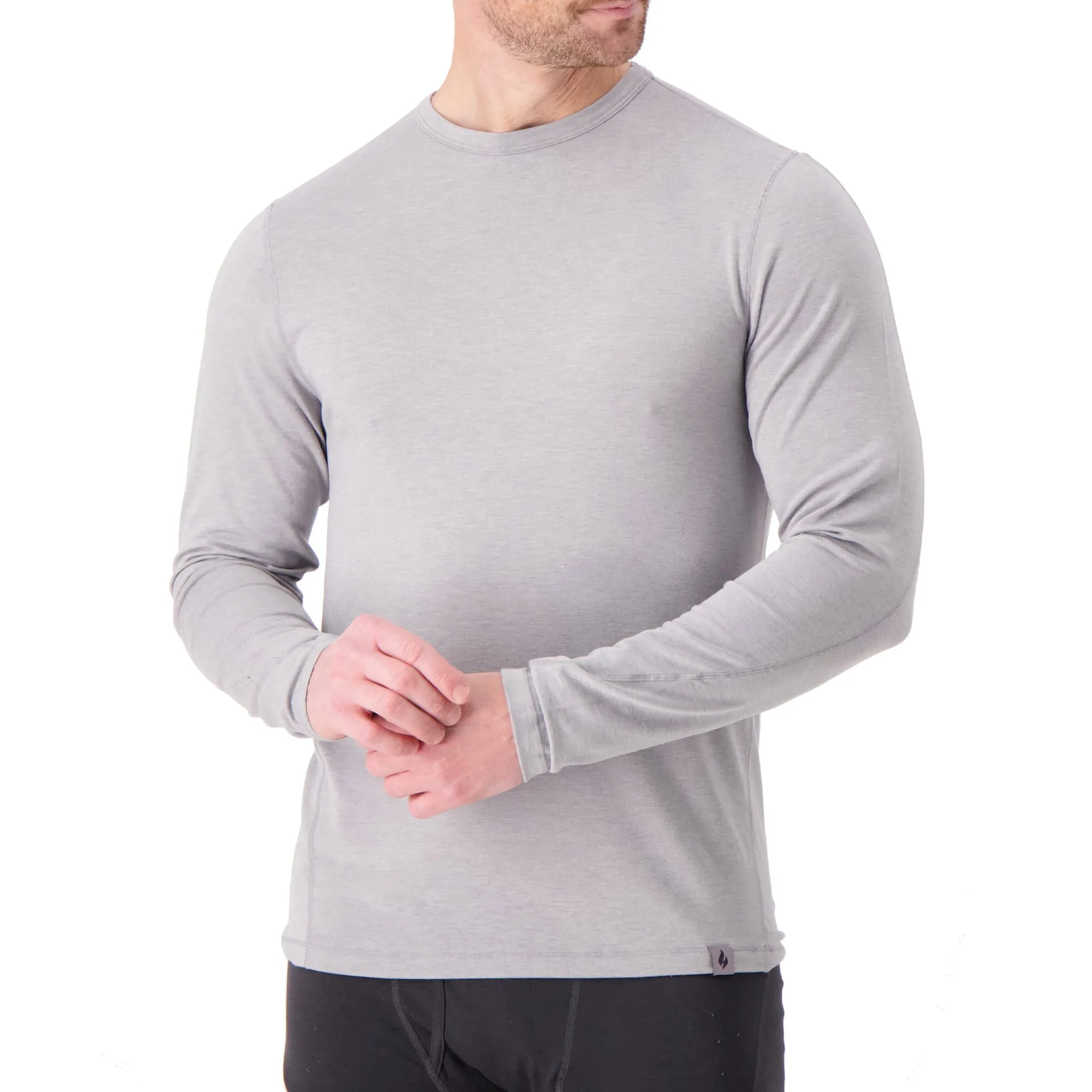 Mens Cedrick Ceramic Thermal Long Sleeve Top - Silver Grey