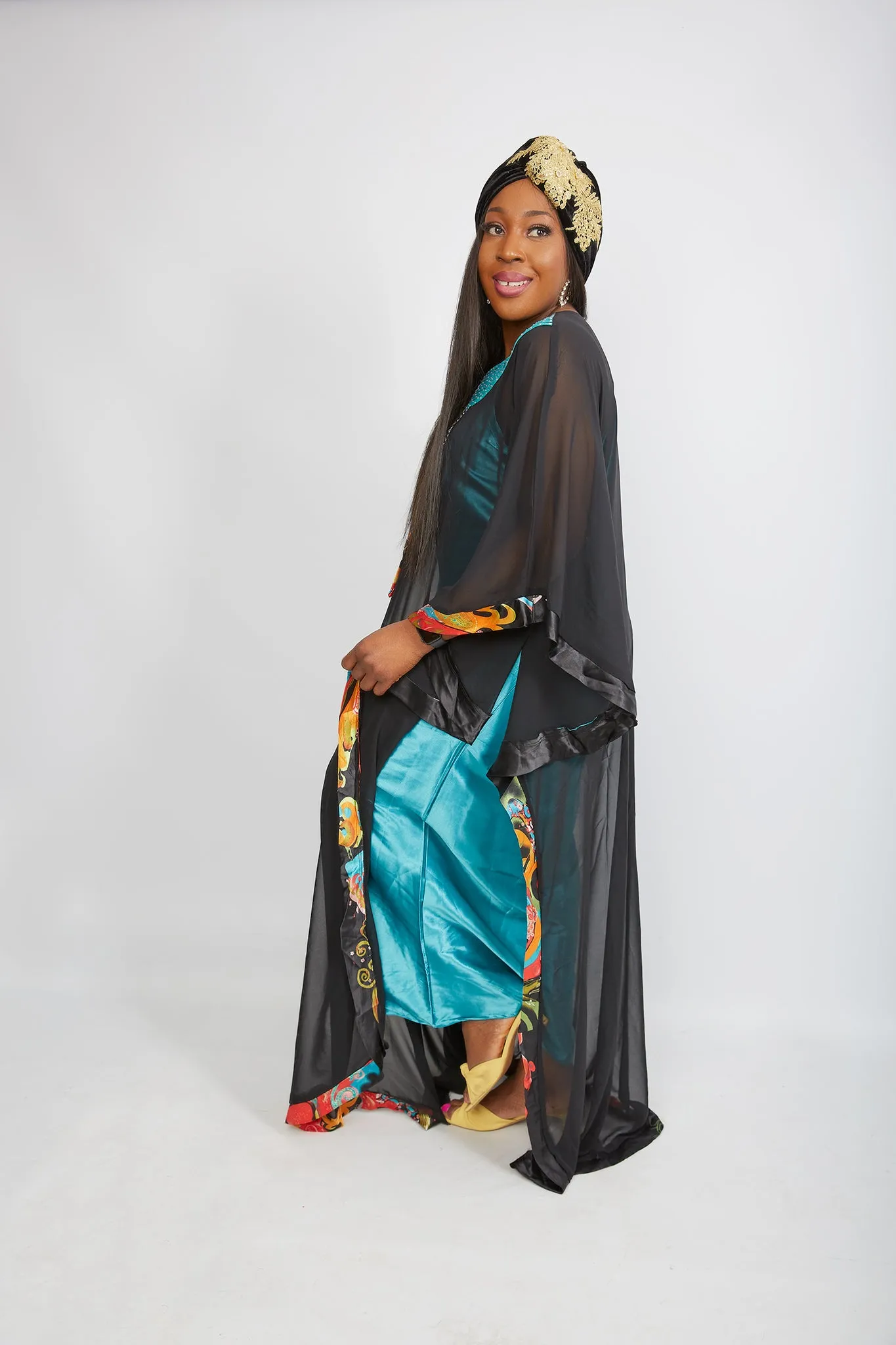 New in African Inspired Chiffon Kaftan Bubu Maxi Dress - Yolanda