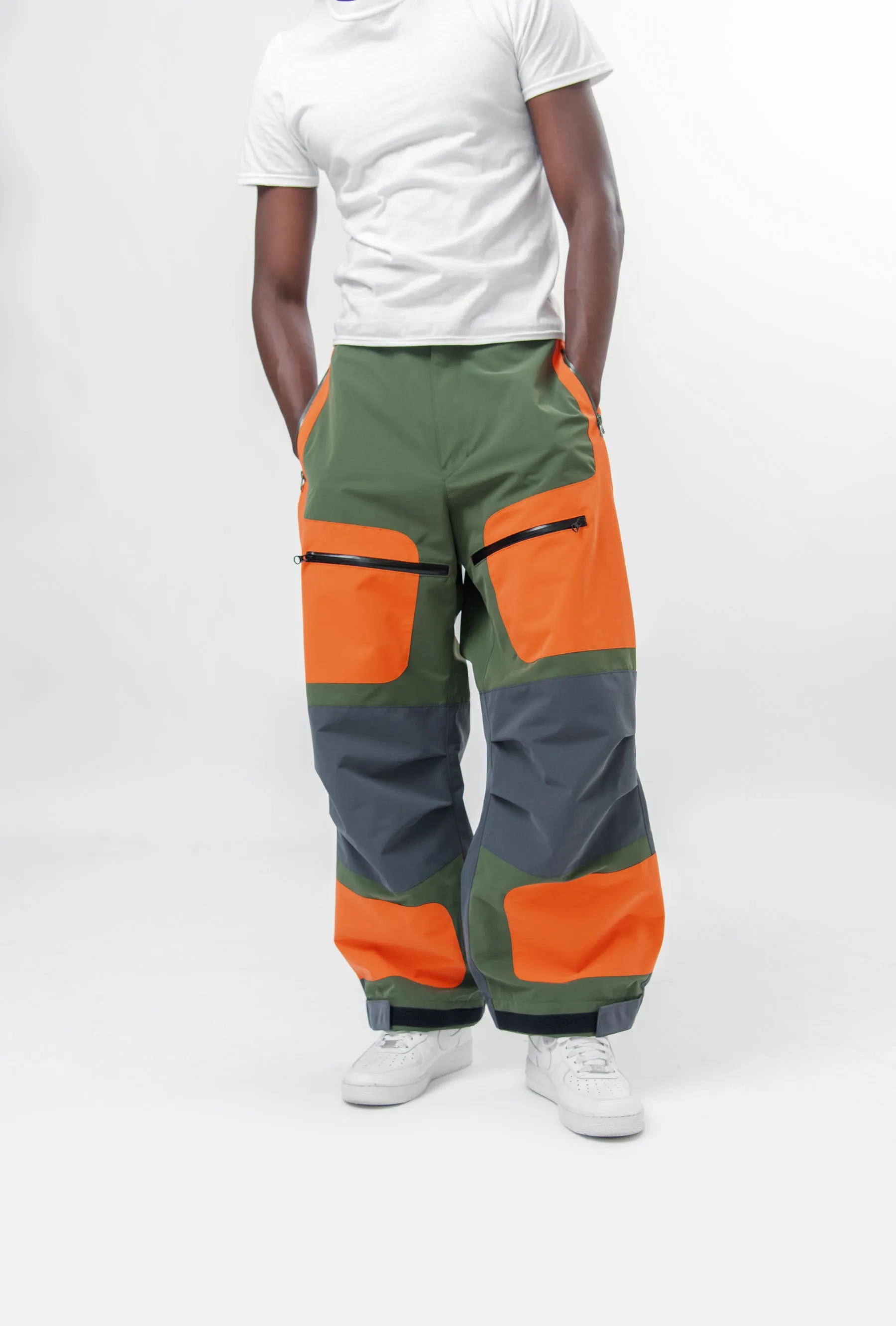 Nylon Canvas Triple Layered Pants Khaki/Orange/Grey WM-P011-051