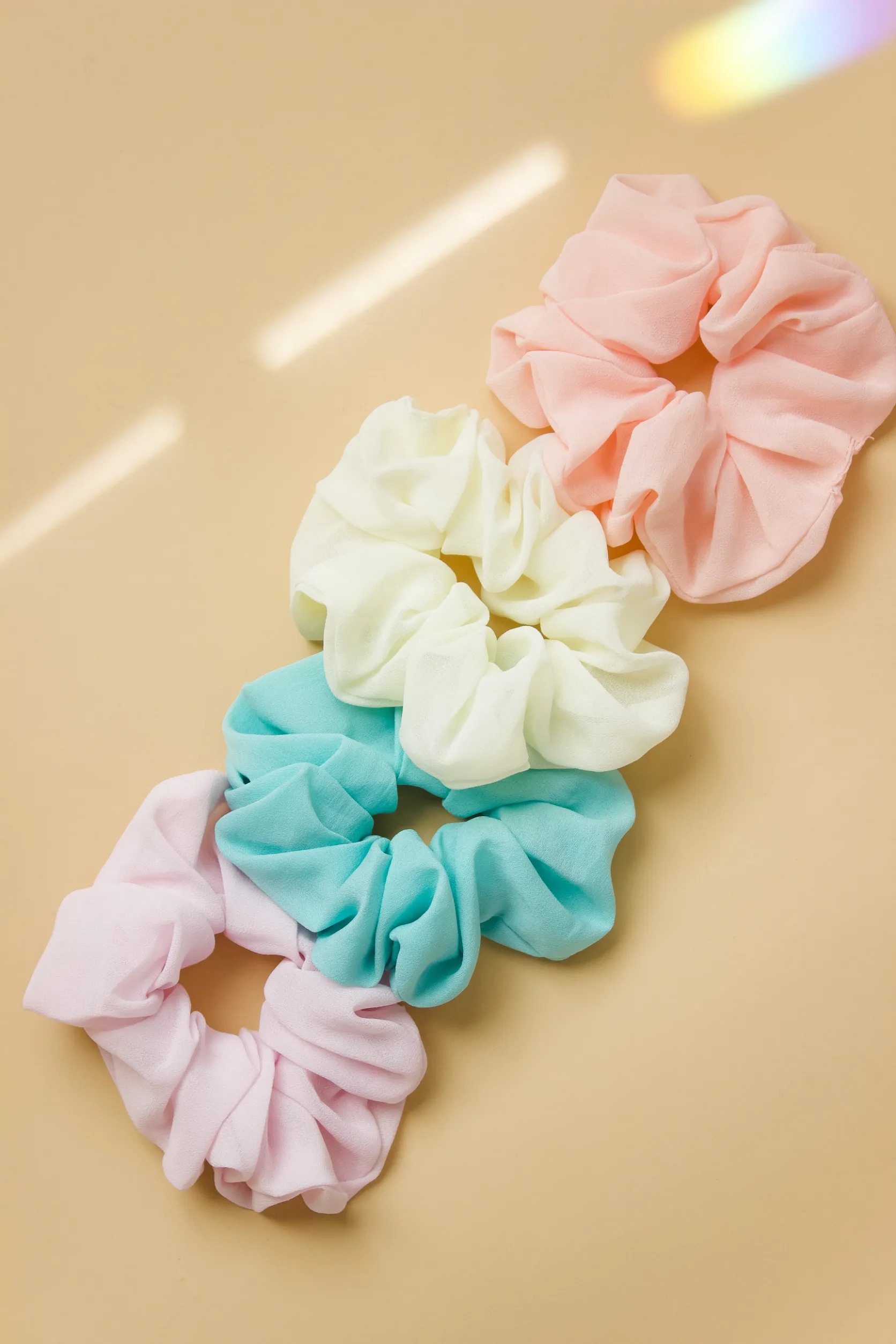 Pastel Chiffon Scrunchie Set