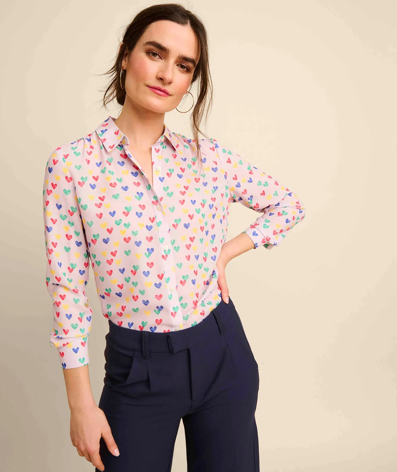 Printed Hearts Natalie Shirt