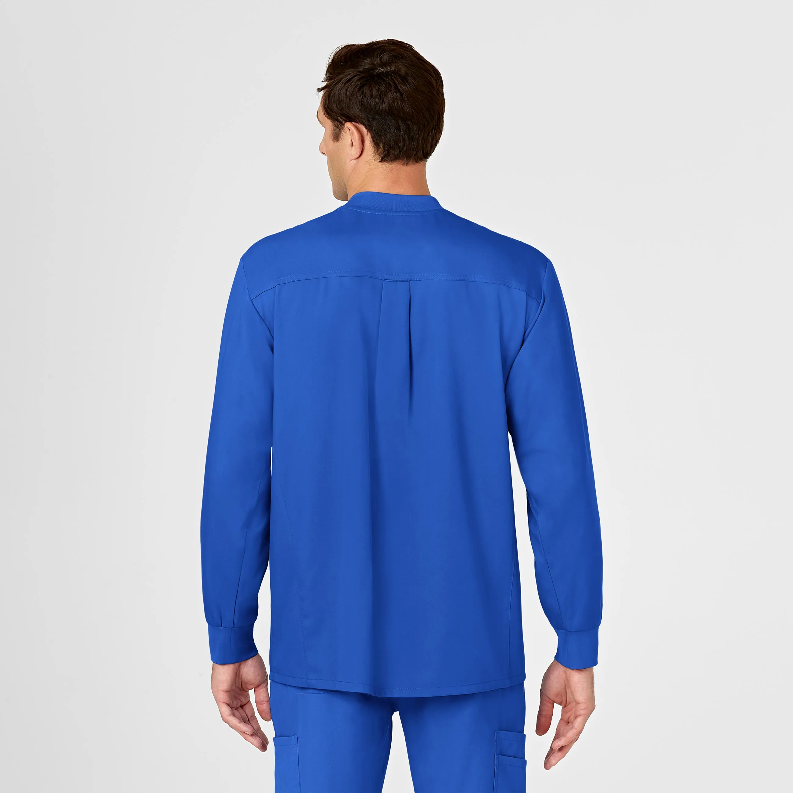 PRO Men's Snap Front Scrub Jacket - Royal