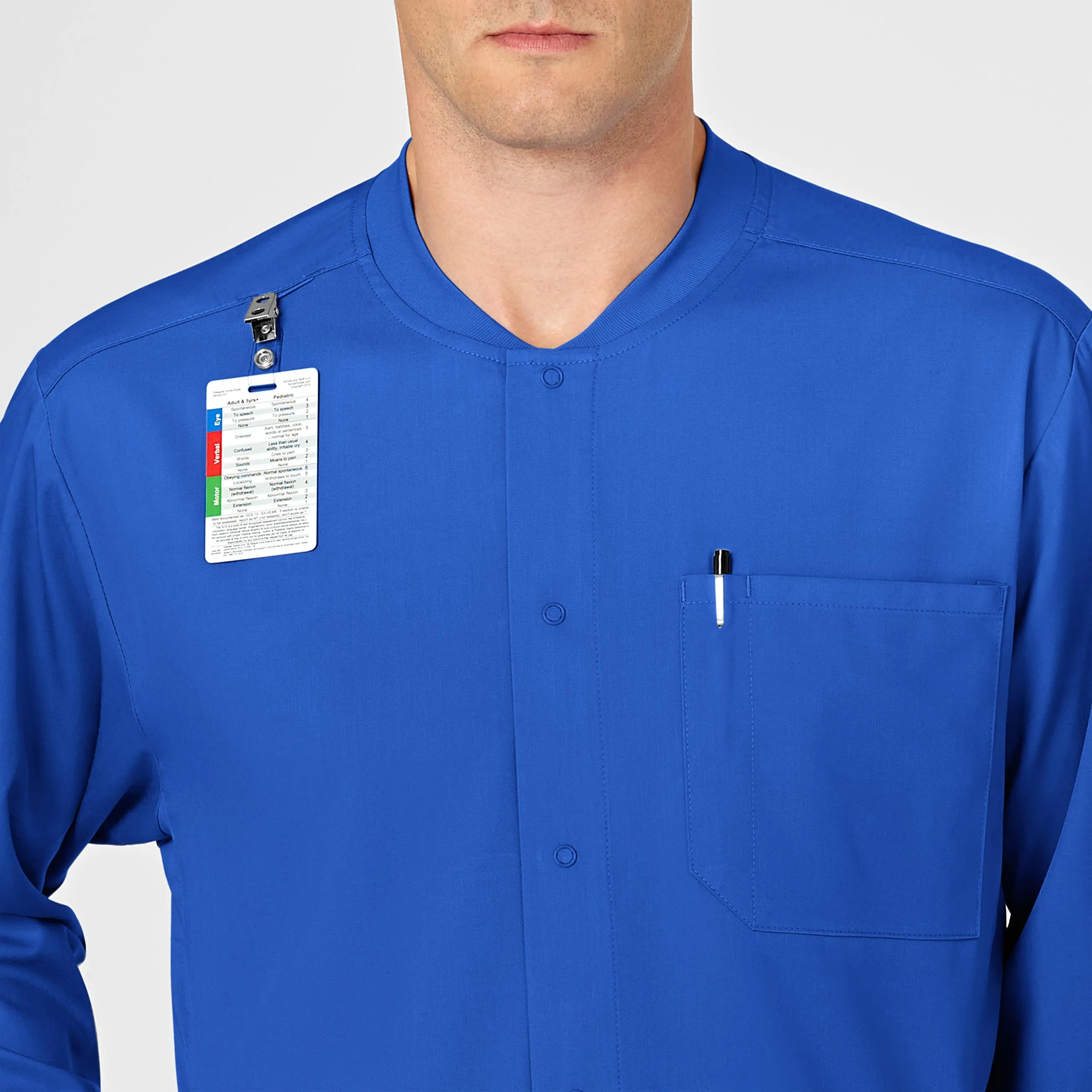 PRO Men's Snap Front Scrub Jacket - Royal