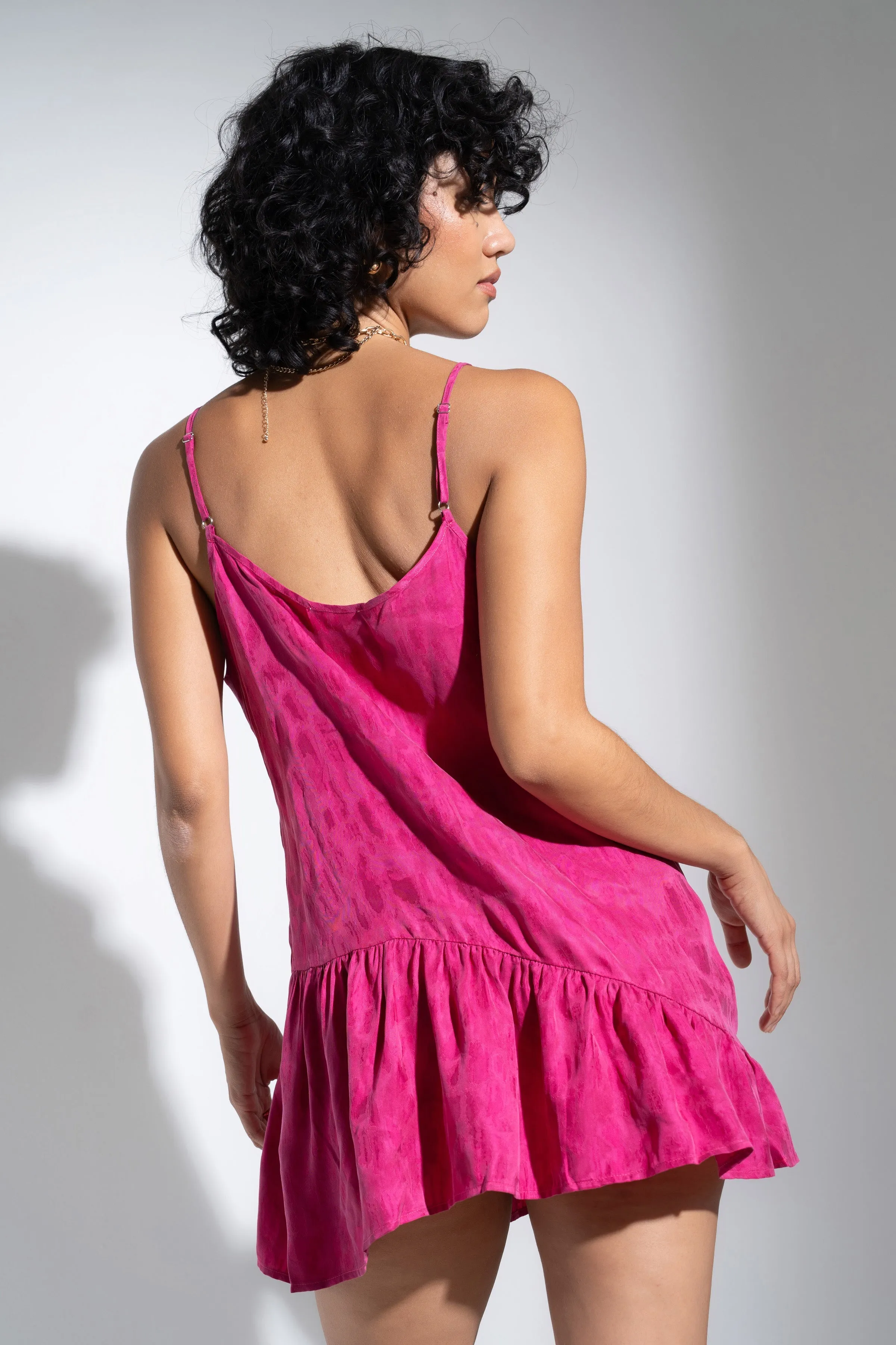 Ruffle Slip - Magenta