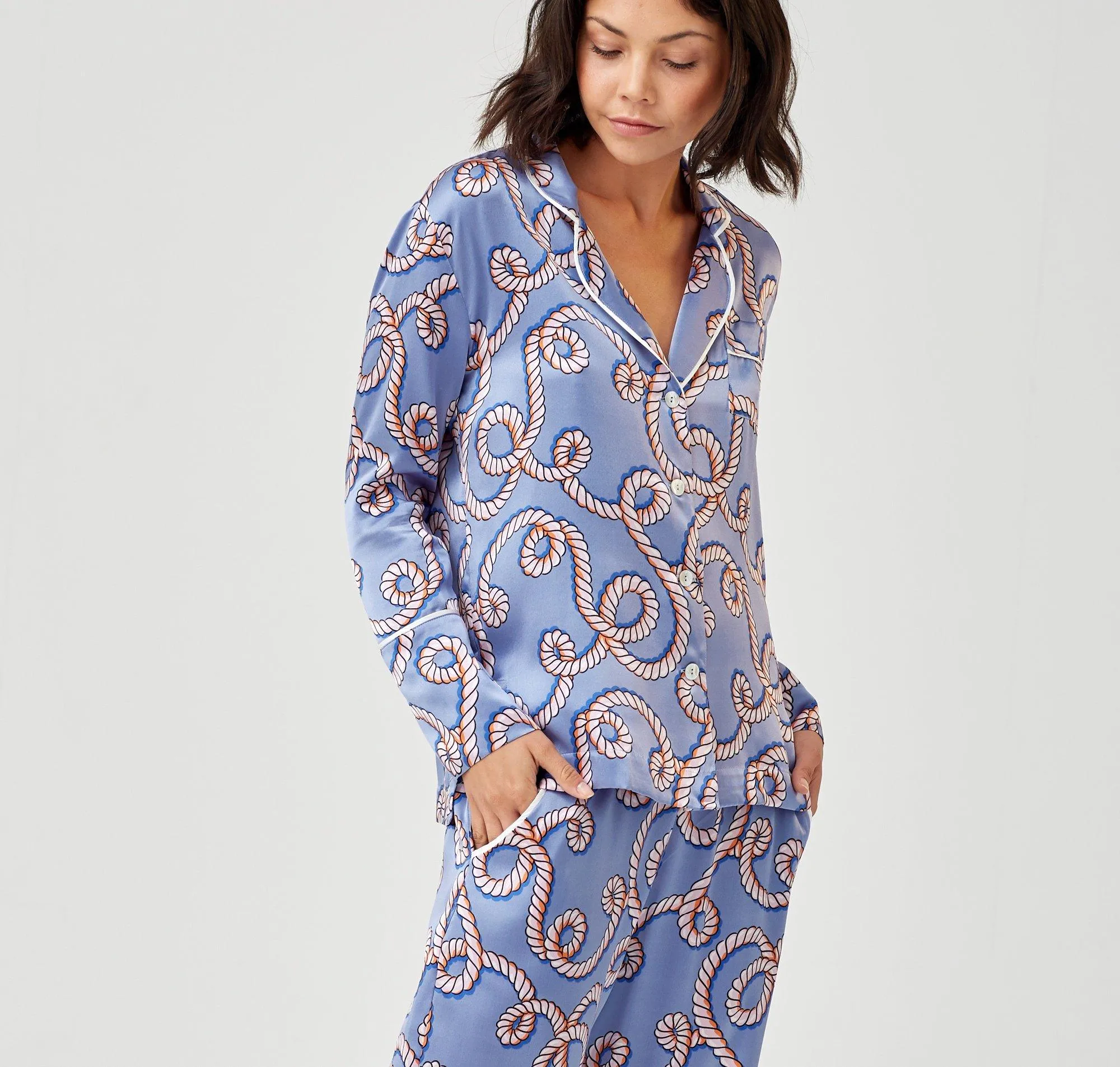 Silk pyjama shirt [Pale Rope]