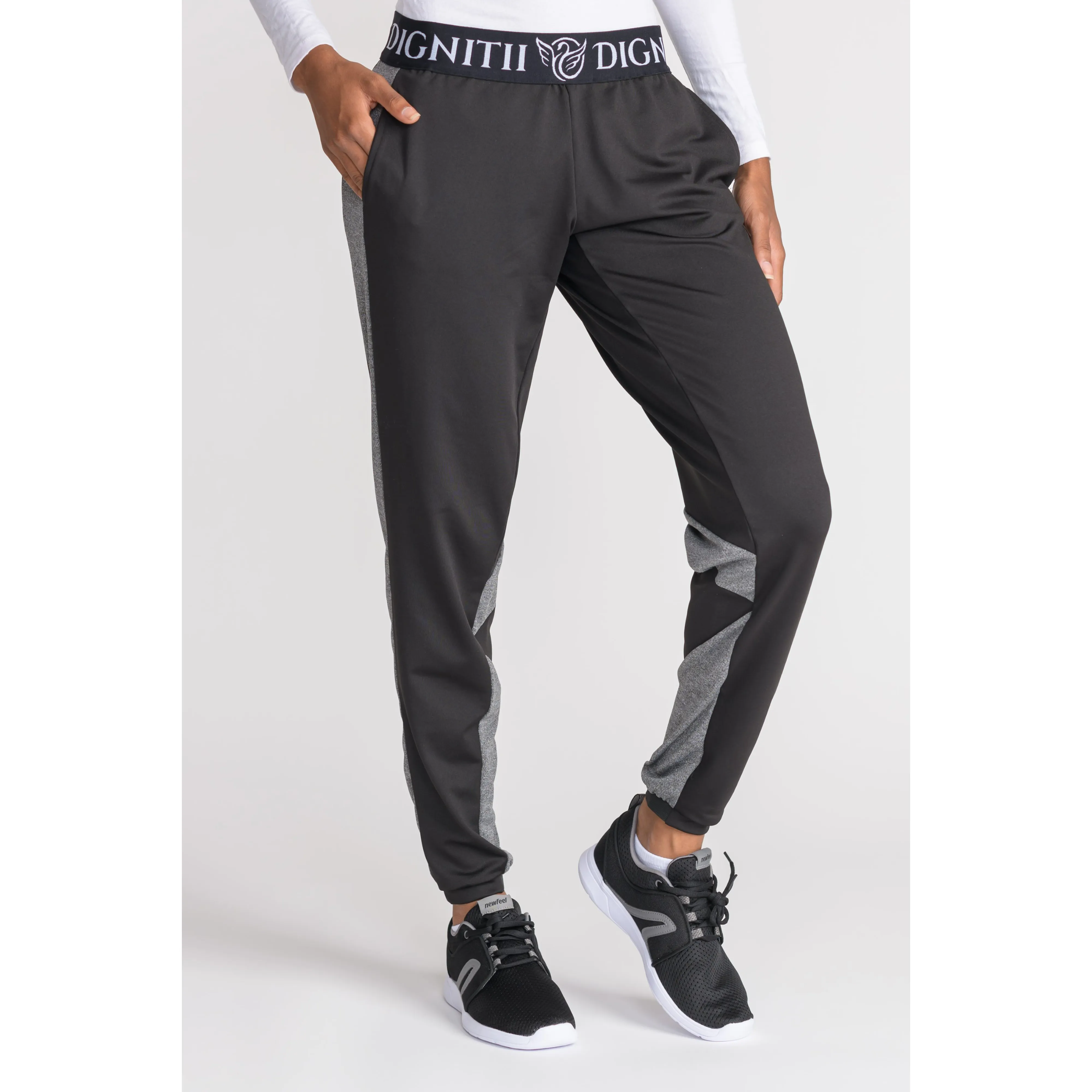 Tech Loose Leggings - Black & Grey Mesh