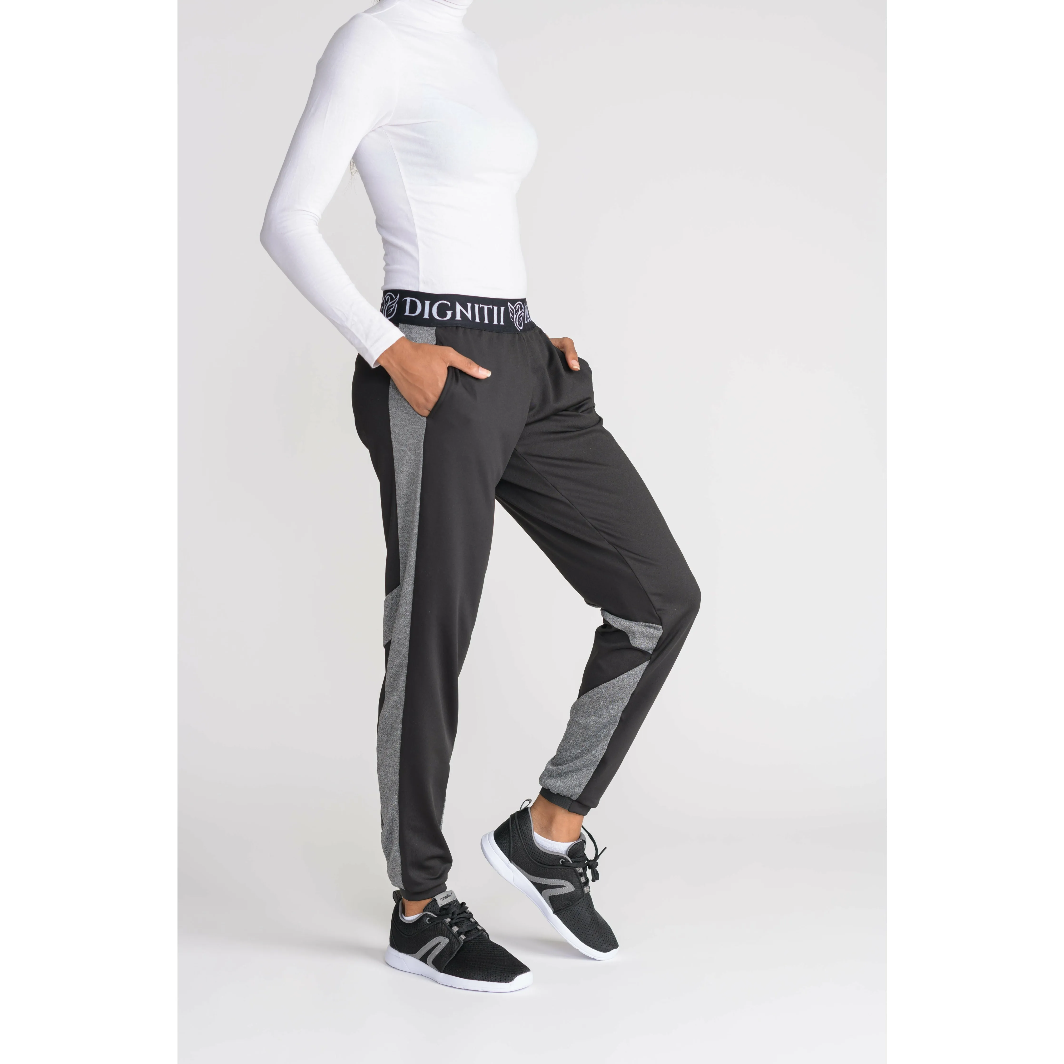 Tech Loose Leggings - Black & Grey Mesh