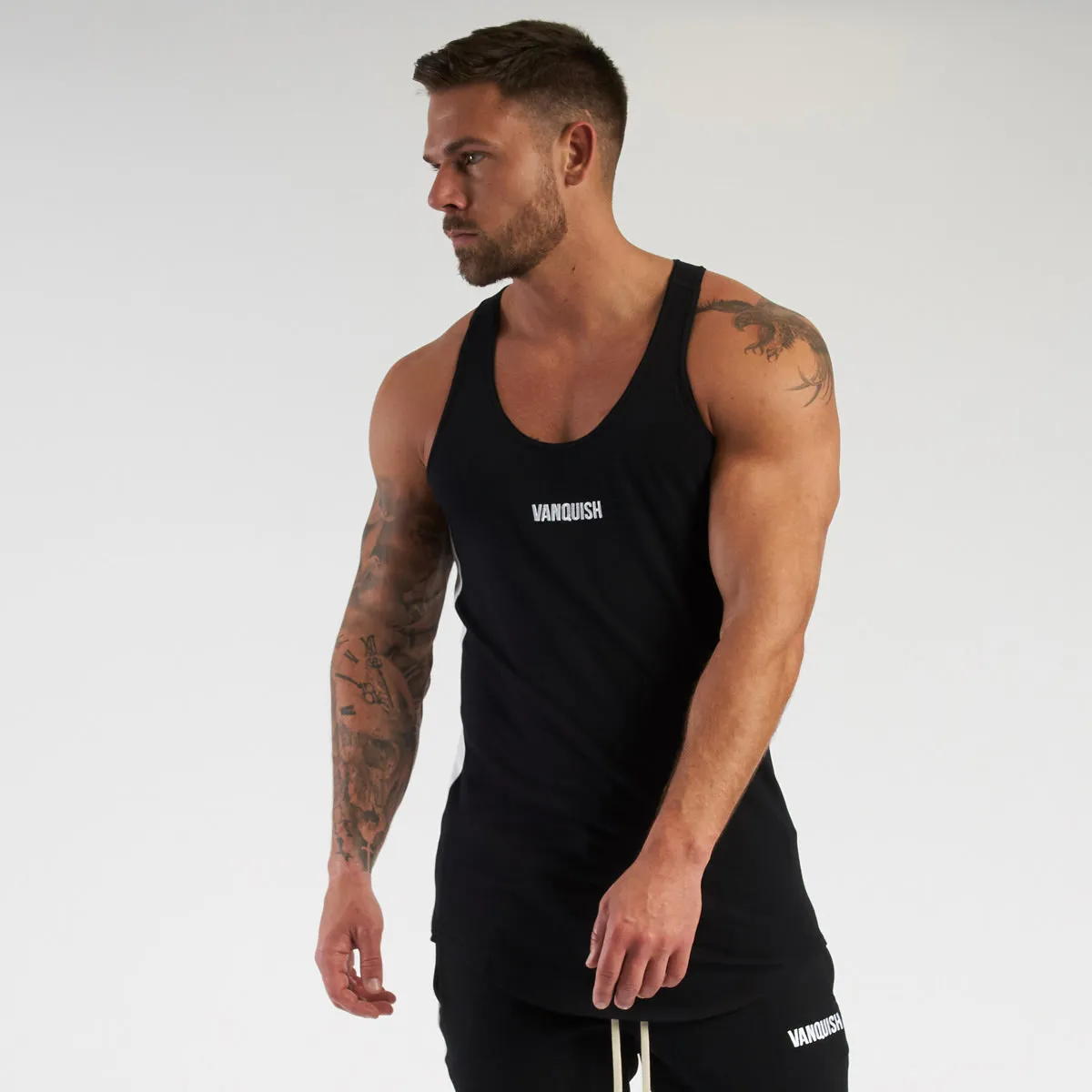 Vanquish Contrast Black Tank Top