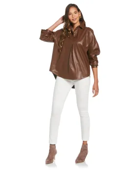 Vegan Leather Popover Top