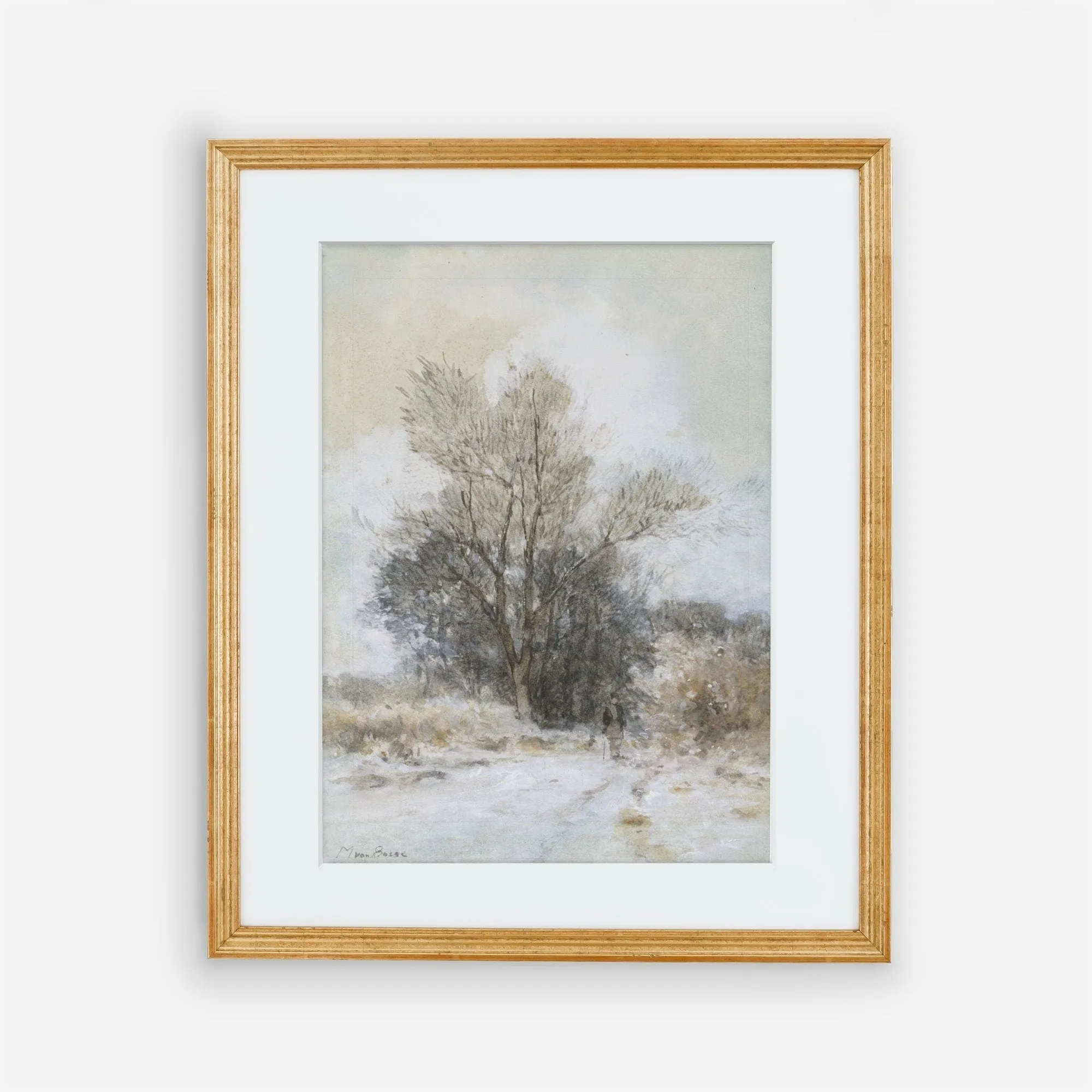 Vintage Winter Wall Art of Tree