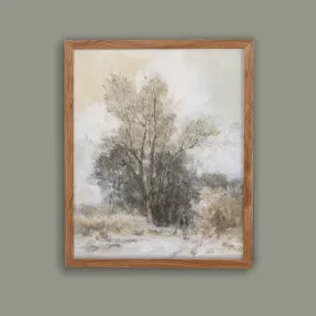 Vintage Winter Wall Art of Tree