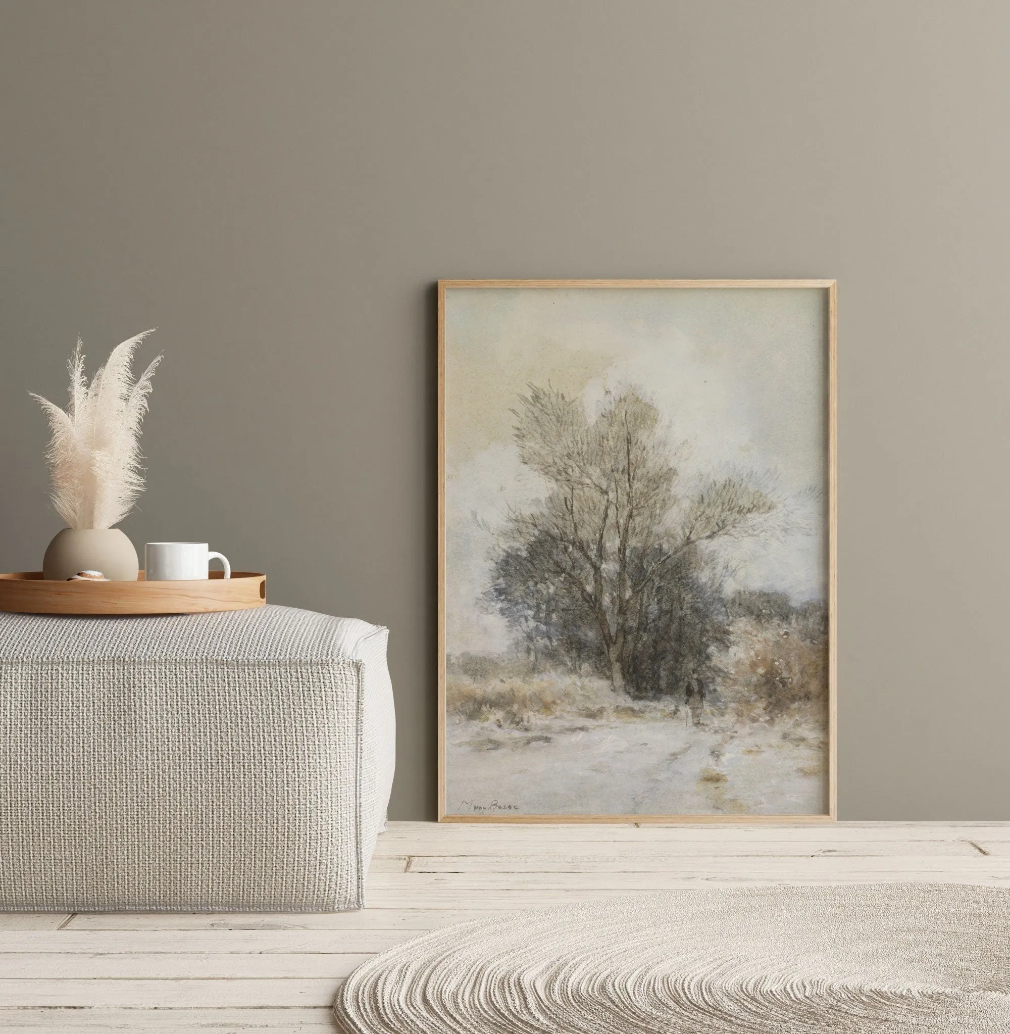 Vintage Winter Wall Art of Tree