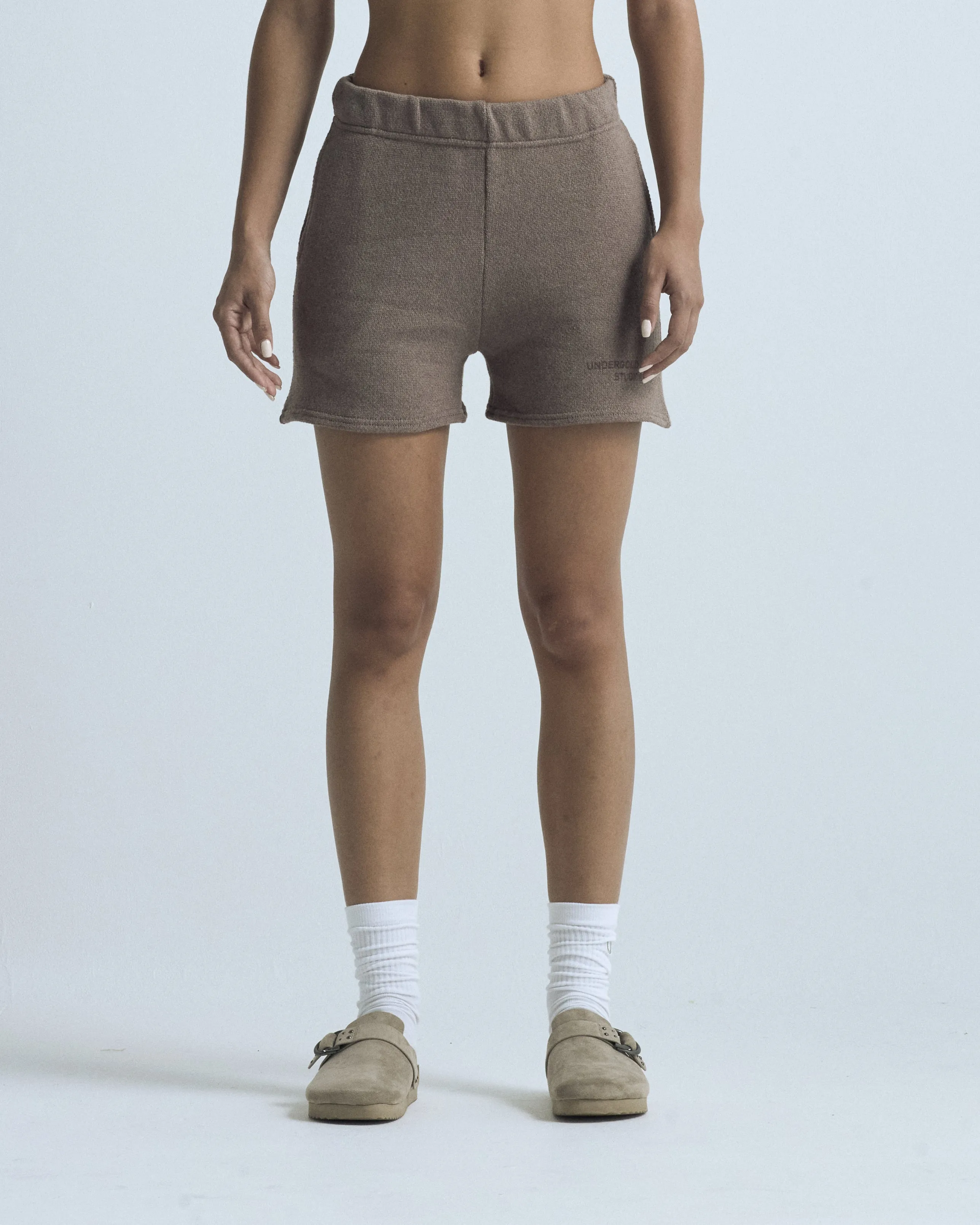 W Basics Undergold Design Studio Knit Short Brown