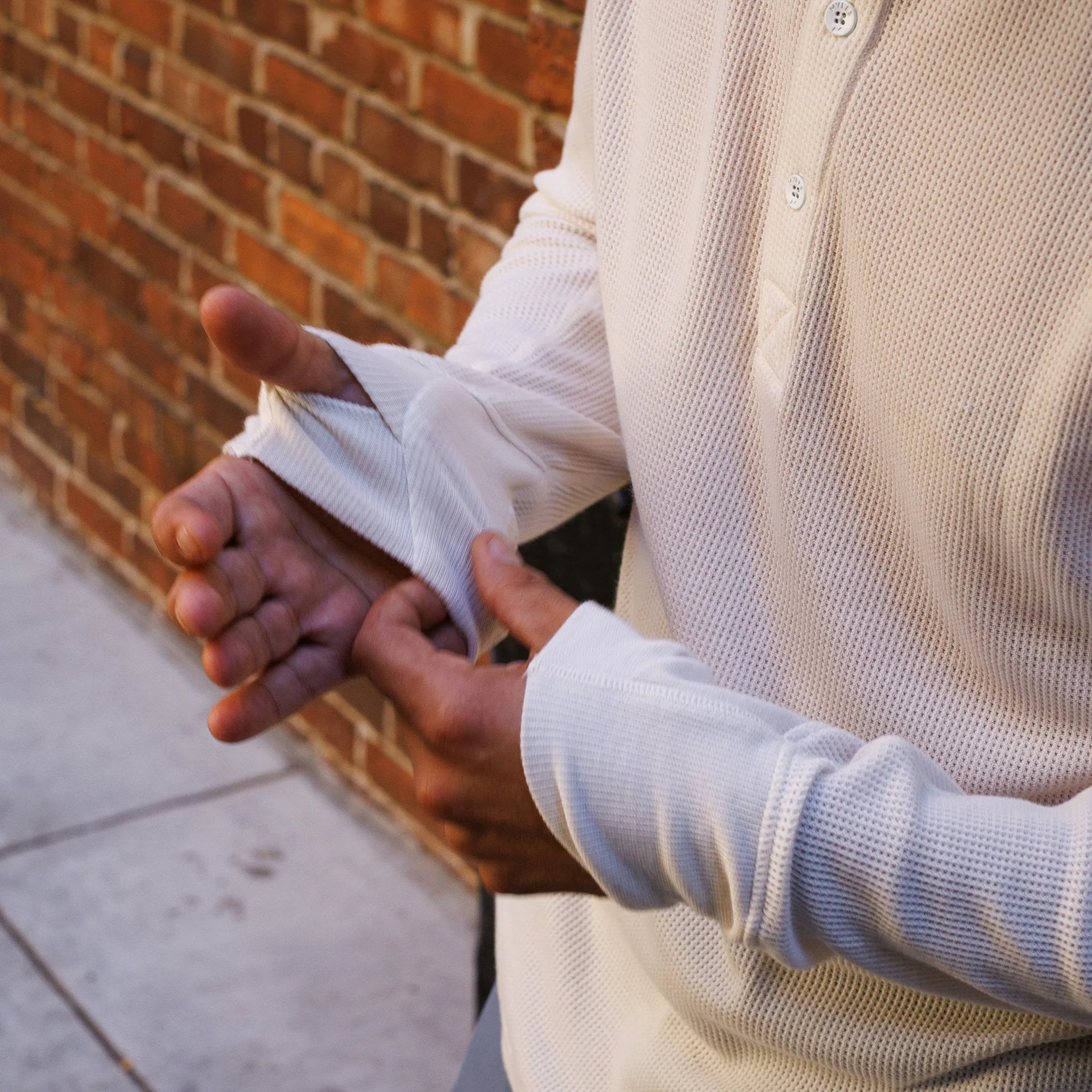 Weekend Thermal Henley in Good Gray