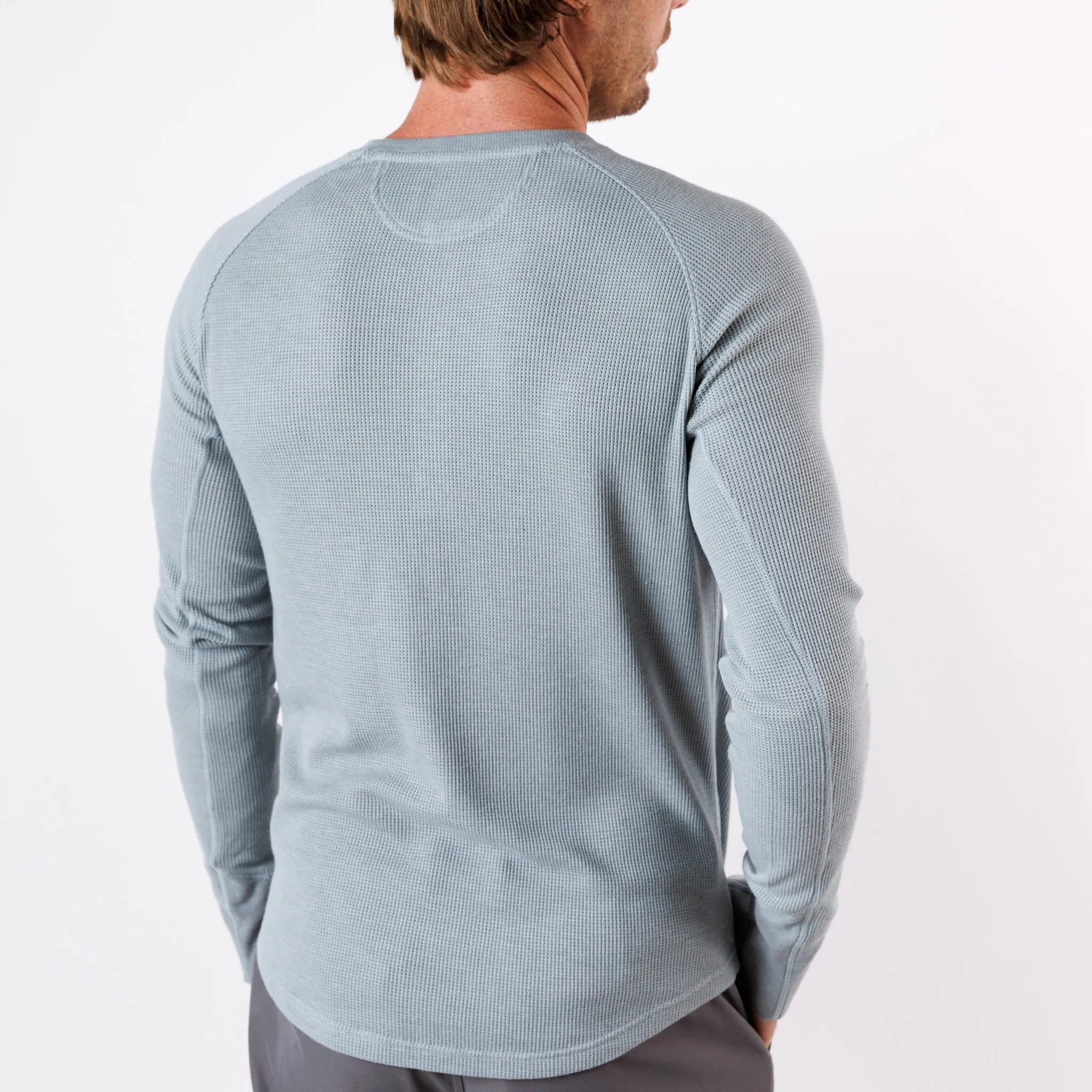 Weekend Thermal Henley in Good Gray