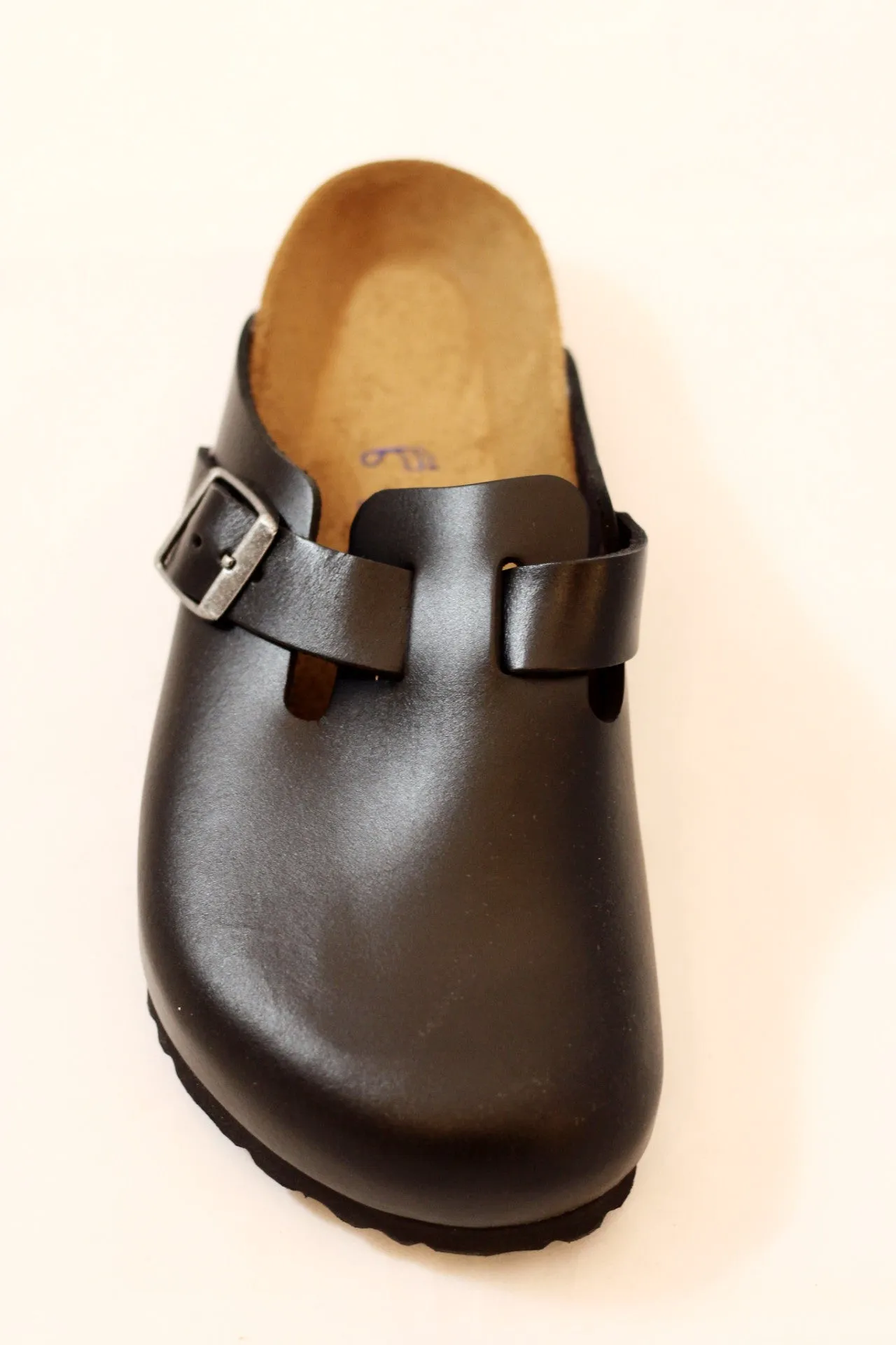 Women's Boston Clog - Black Leather